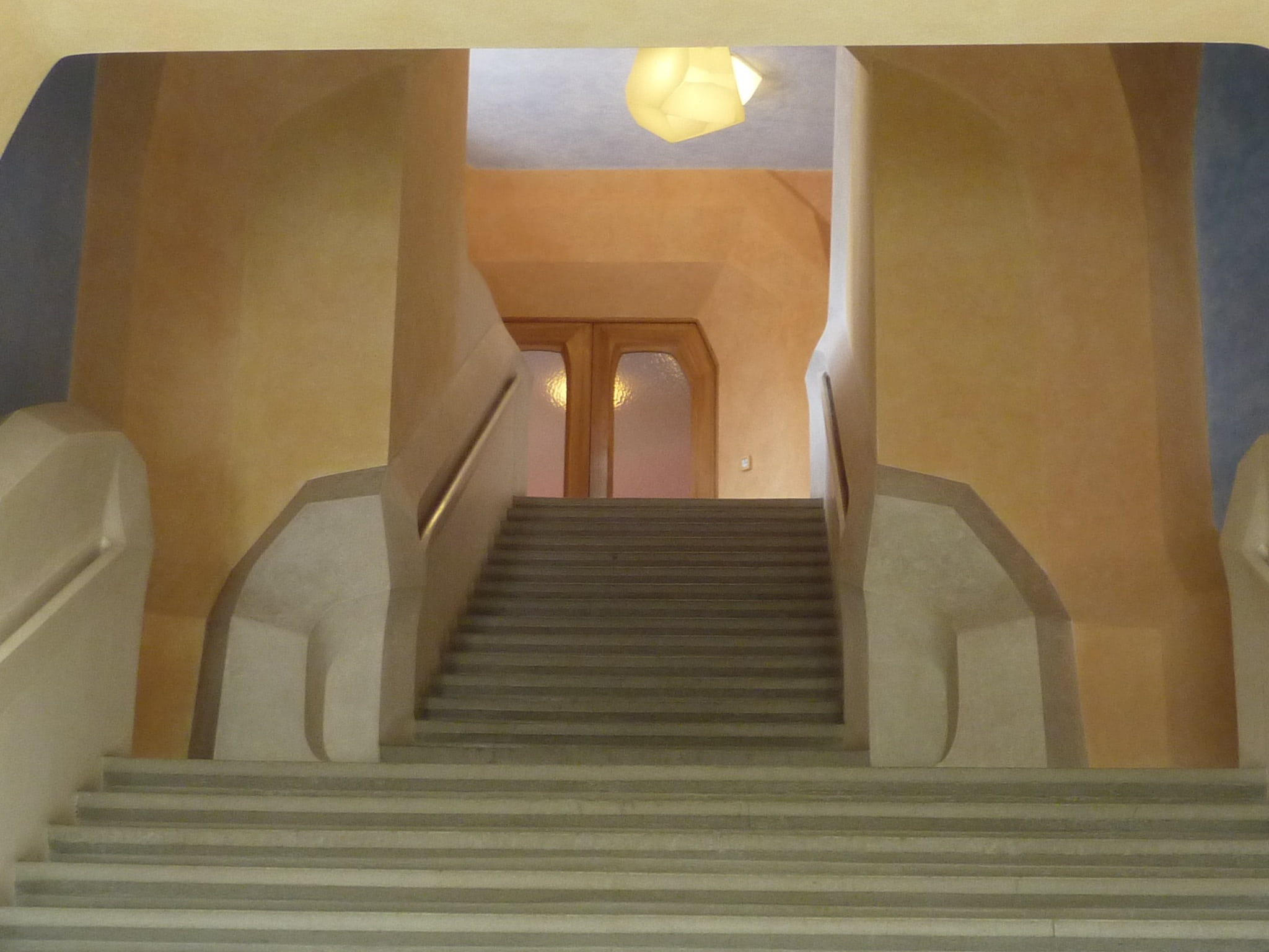 switzerland, day, low angle view, pattern, empty, building, spiral, seat, 1080P, no people, dornach, staircase, architecture, goetheanum, stairs, rudolf steiner, HD Wallpaper