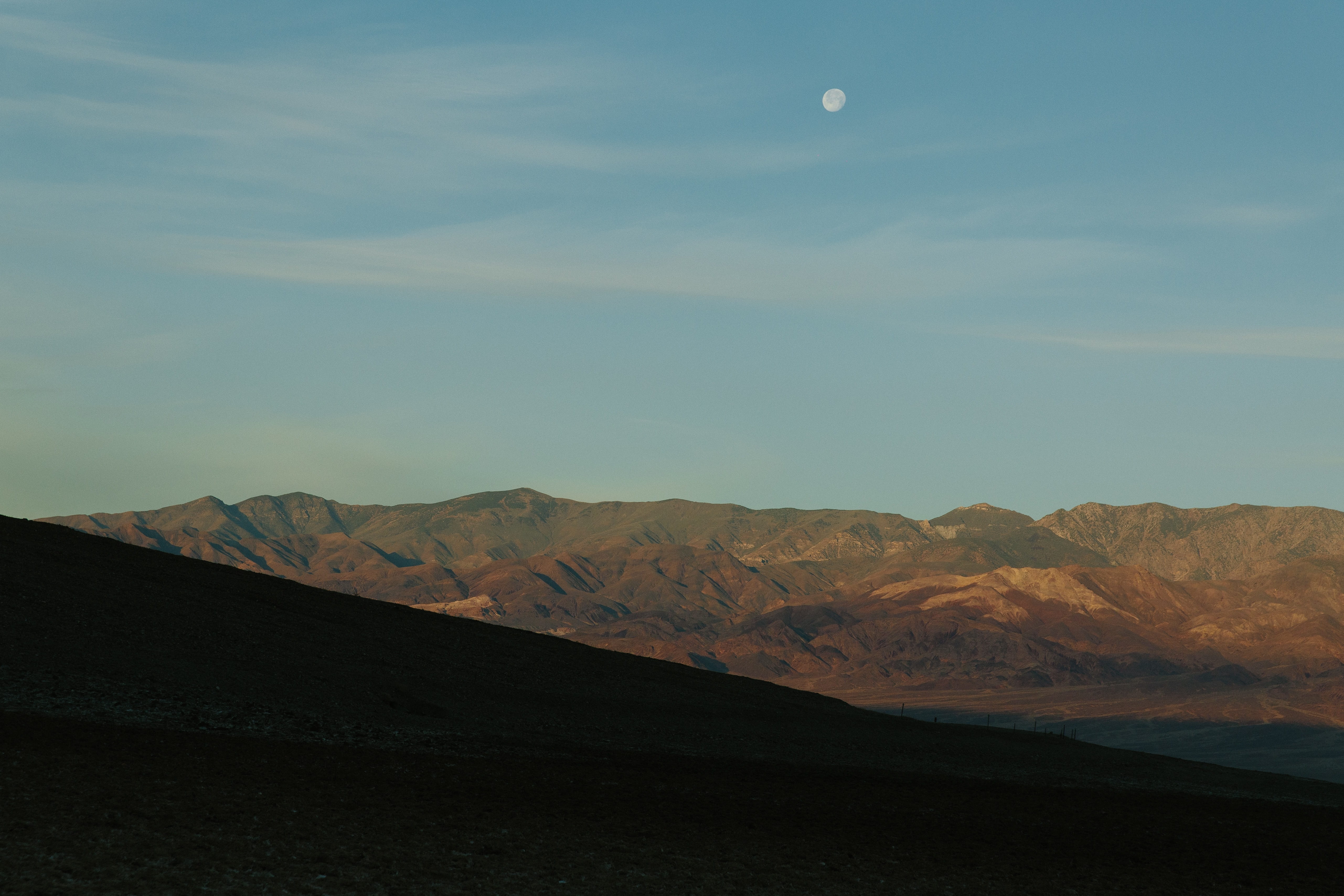 summit, formation, 5K, landscape, moon, scenics - nature, view, outdoors, nature, full moon, land, tranquil scene, aesthetic, remote, mountain, beauty in nature, HD Wallpaper