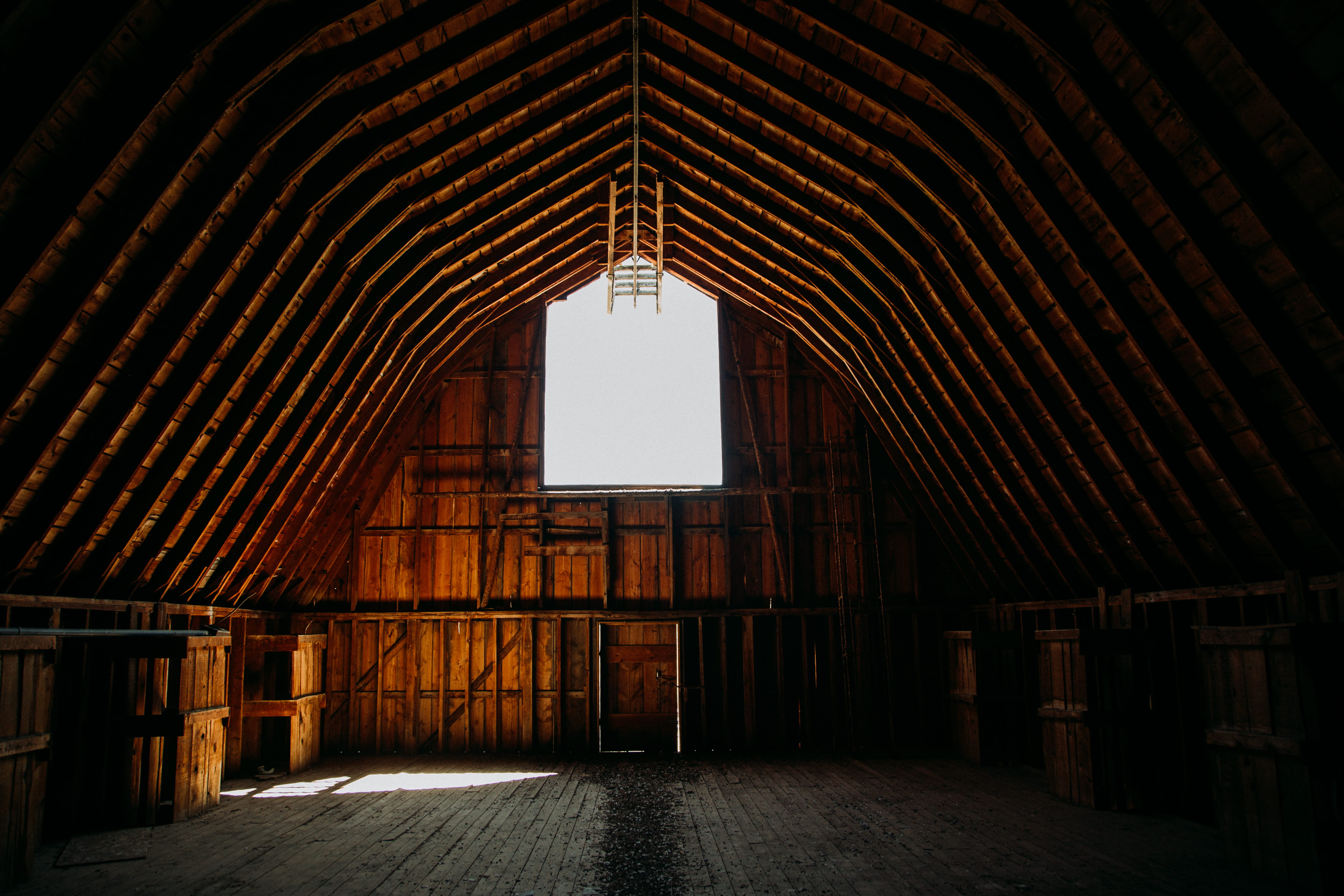 corridor, rustic, cabin, architecture, indoors, old, backgrounds, barn, 5K, no People, built Structure, farming, light, inside Of, light - Natural Phenomenon, HD Wallpaper