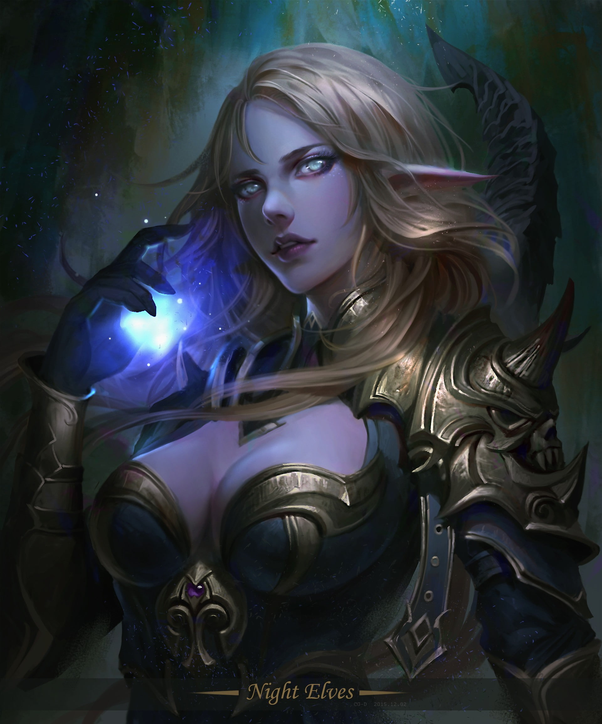 fantasy art, 1080P, magic, Night Elves, Phone HD Wallpaper