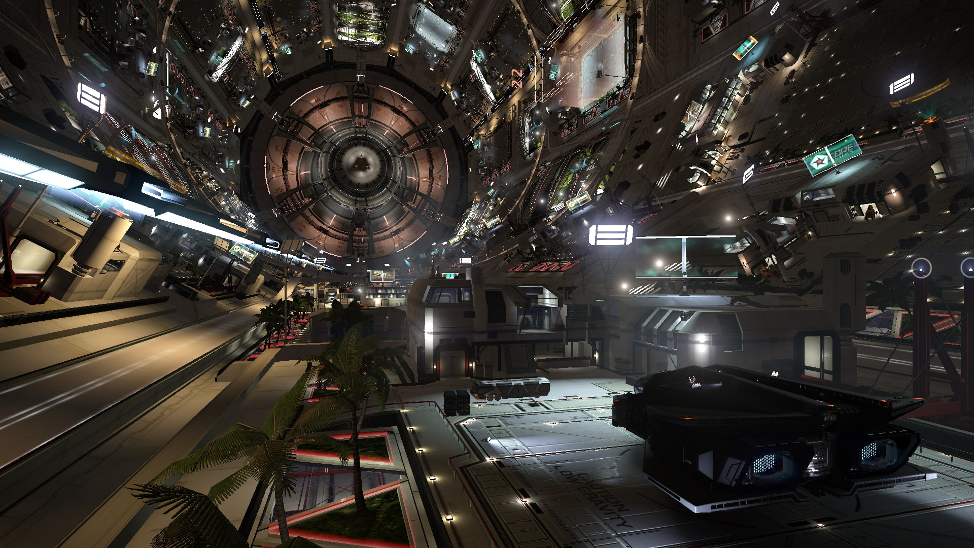 1080P, factory, car, high angle view, city, industry, built structure, night, business, illuminated, no people, land vehicle, transportation, Elite: Dangerous, HD Wallpaper