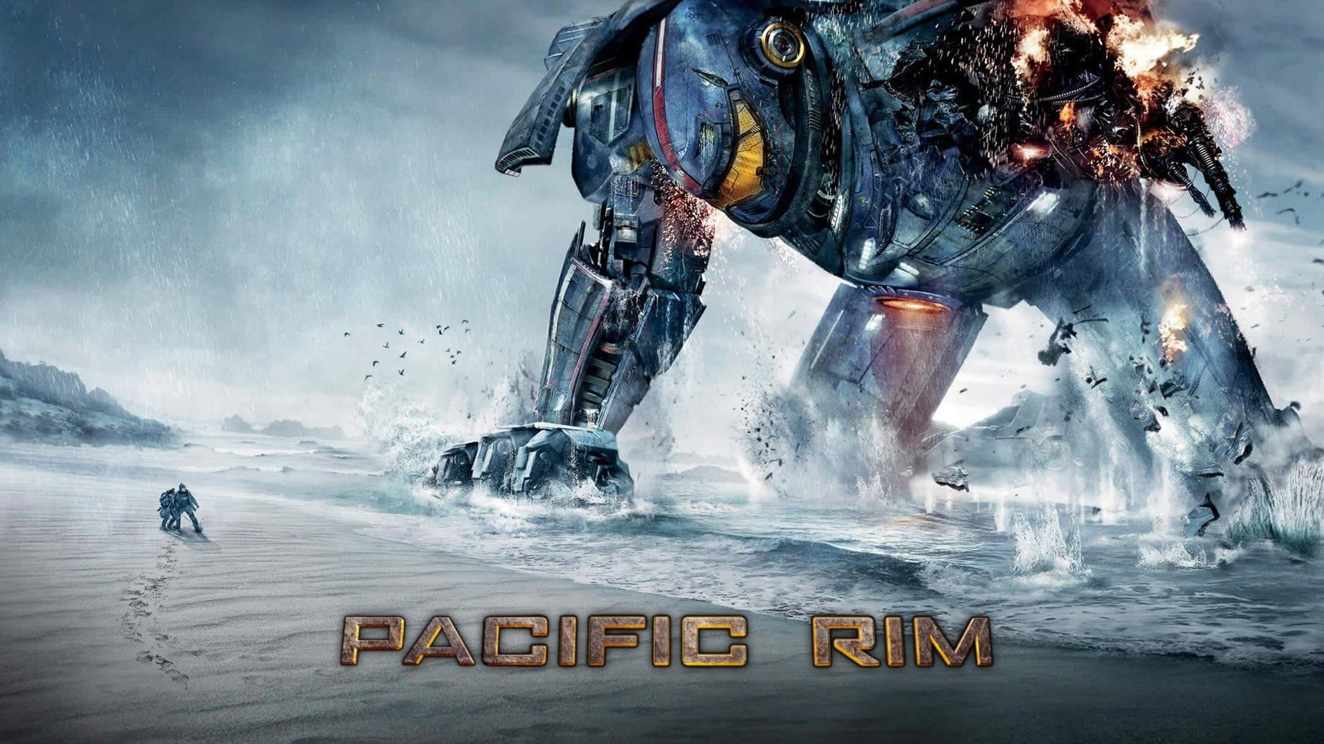 movies, motion, 1080P, mech, Pacific Rim, day, people, digital, communication, water, text, splashing, wet, mode of transportation, rim, transportation, HD Wallpaper
