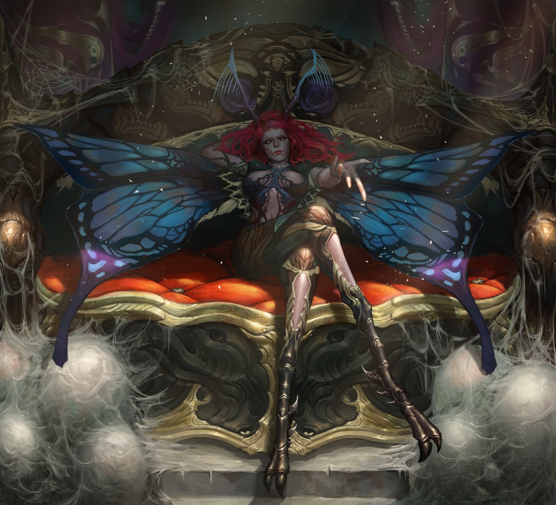 sculpture, legend of the cryptids, no people, 1080P, textile, multi colored, creativity, day, Games, sword, indoors, butterfly, belief, female likeness, HD Wallpaper