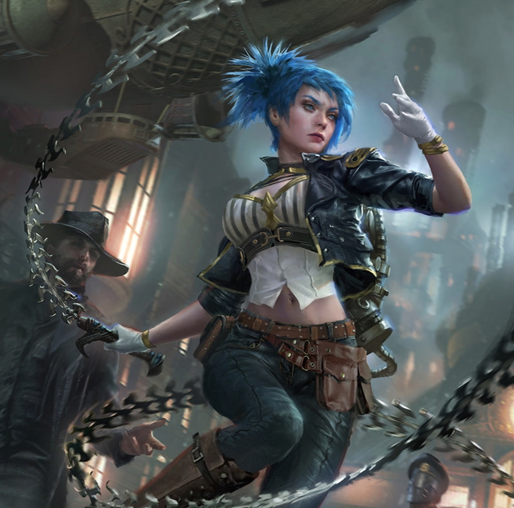 billy christian, legend of the cryptids, Fantasy girl, fantasy, girl, 480P, luminos, chain, blue, HD Wallpaper