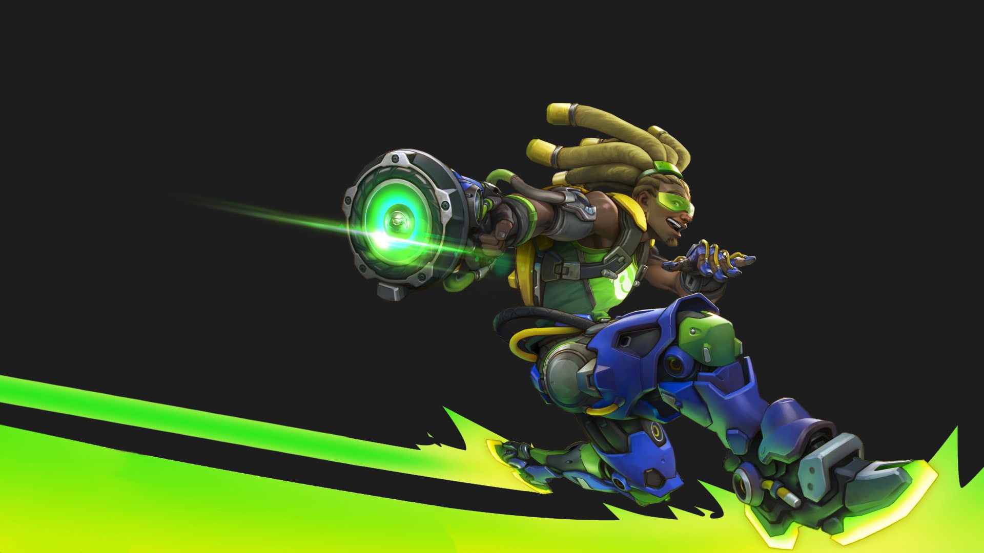 studio shot, 1080P, futuristic, Lúcio (Overwatch), night, outdoors, representation, excitement, technology, black background, close-up, Overwatch, robot, HD Wallpaper