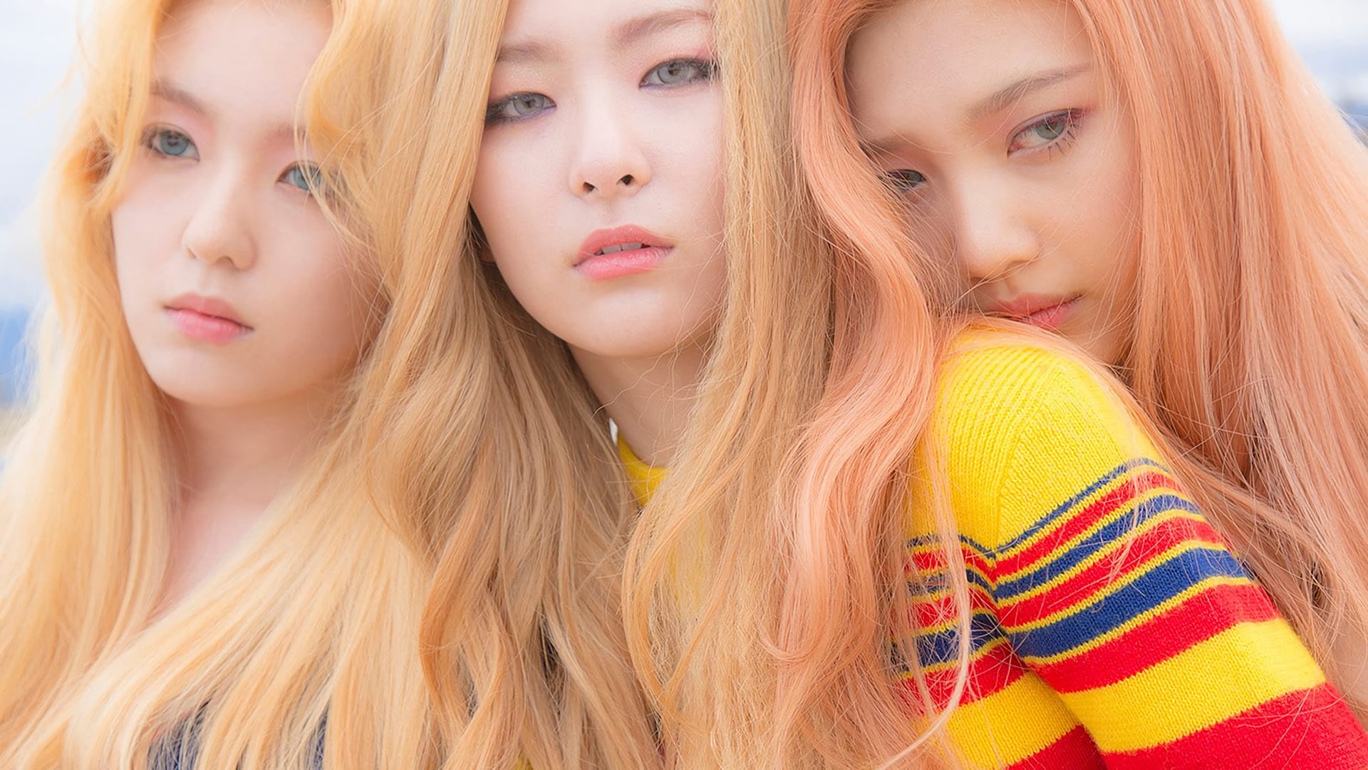 seulgi-joy-k, pop-korean-blonde, face, velvet-irene, 1080P, woman-girl-red, HD Wallpaper