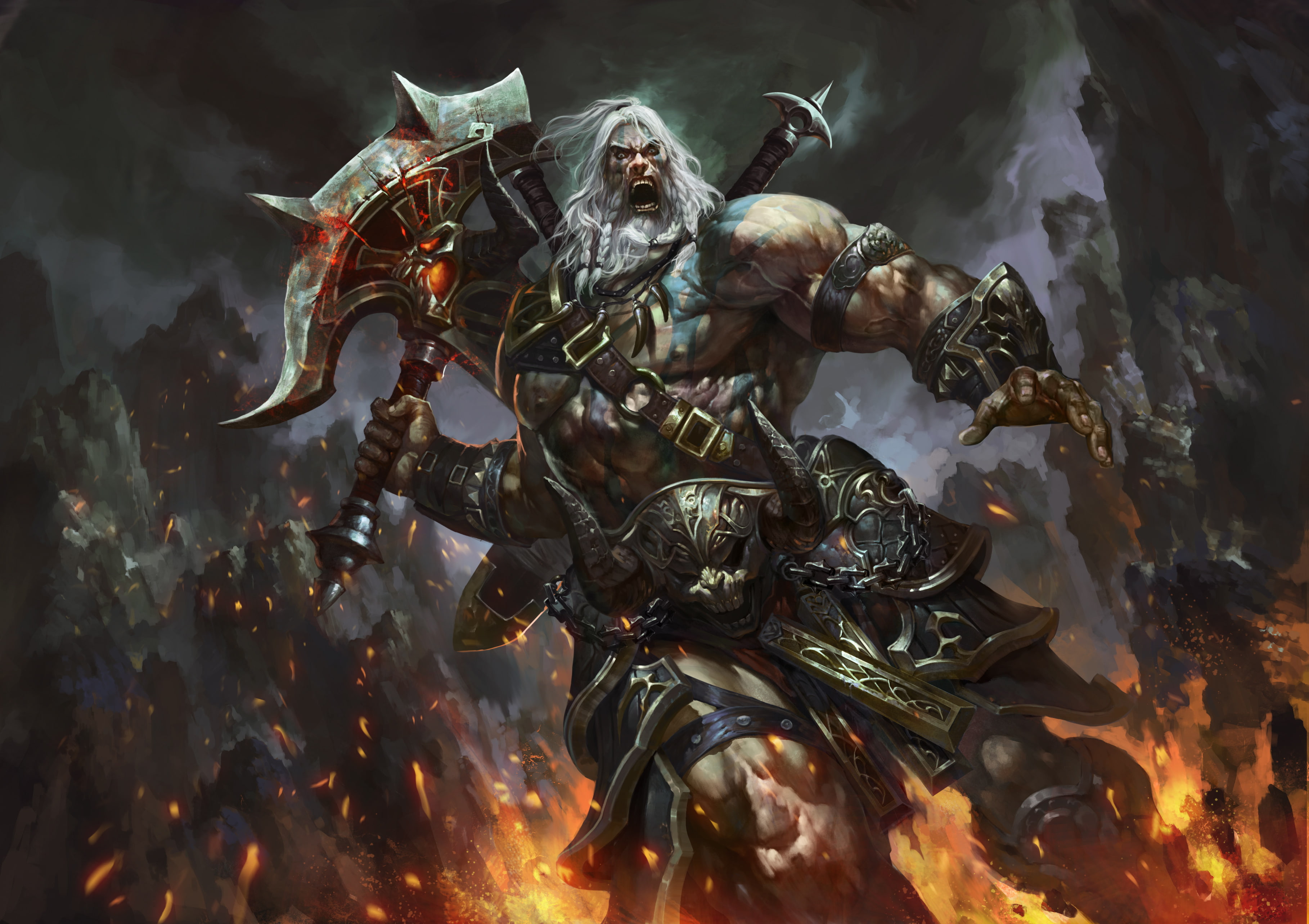no people, weapons, flame, day, warrior, outdoors, armor, motion, smoke - physical structure, architecture, Diablo 3, religion, fire, burning, HD Wallpaper