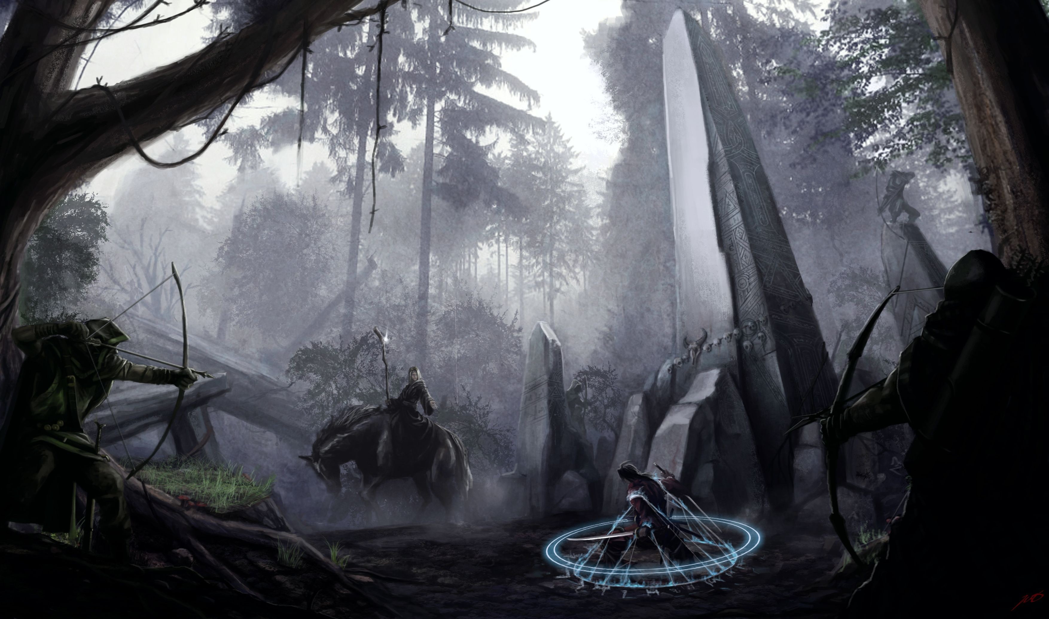 2K, fantasy art, magician, battle, HD Wallpaper