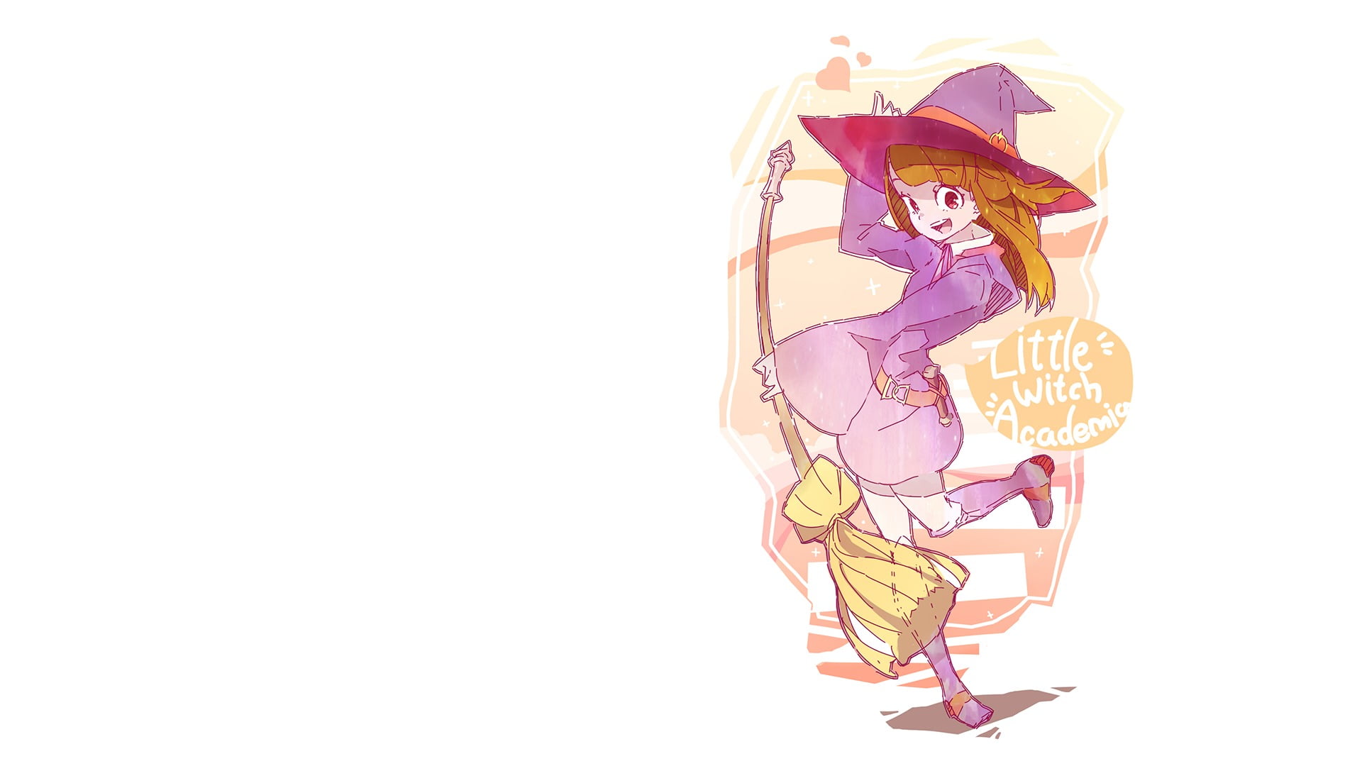girl, animated, male likeness, white background, cut out, full length, Little Witch Academia, one person, still life, purple, creativity, art and craft, HD Wallpaper