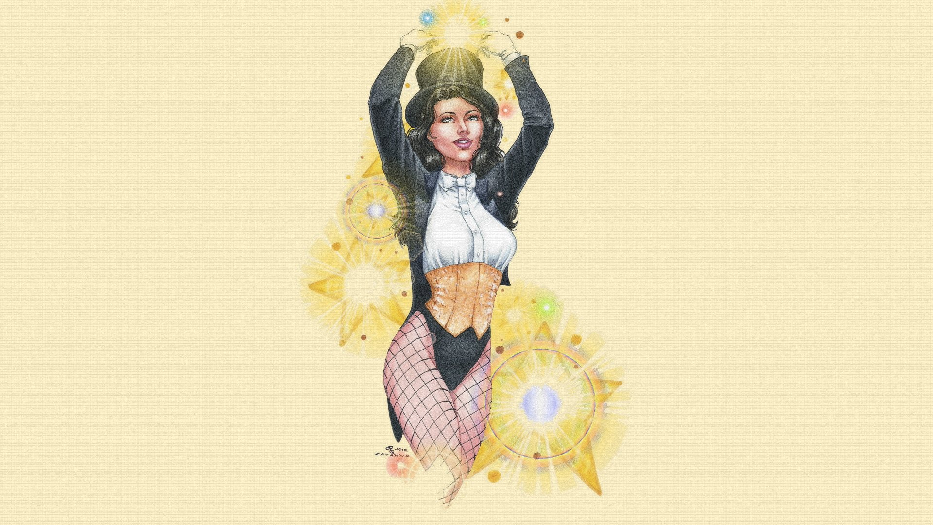 Smile, Magic, DC Comics, Hat, Jacket, 1080P, Fishnet, Zatanna, Comics, Glove, Girl, HD Wallpaper