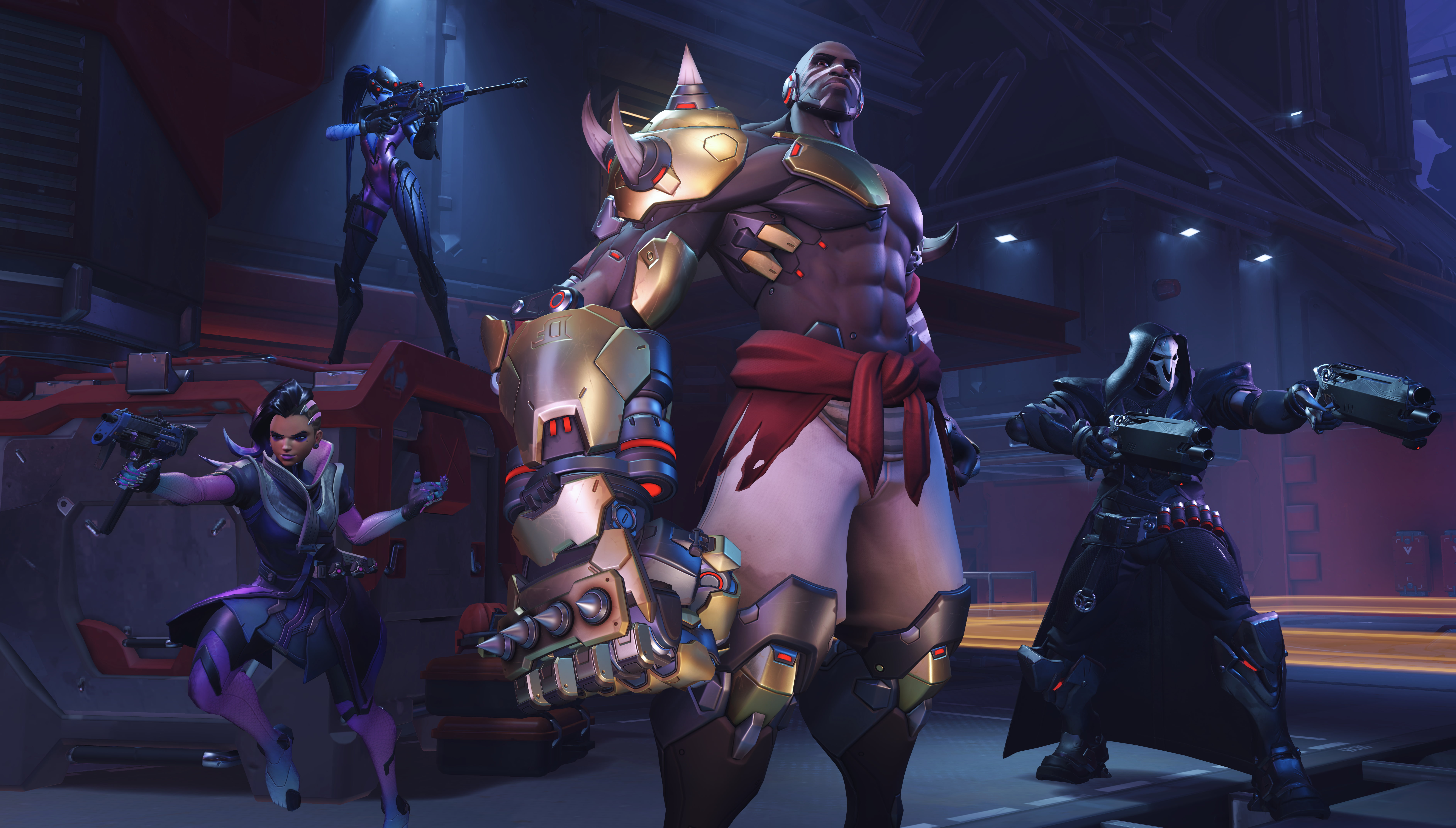 Reaper (Overwatch), 5K, Video Game, Doomfist (Overwatch), Overwatch, Widowmaker (Overwatch), Sombra (Overwatch), HD Wallpaper