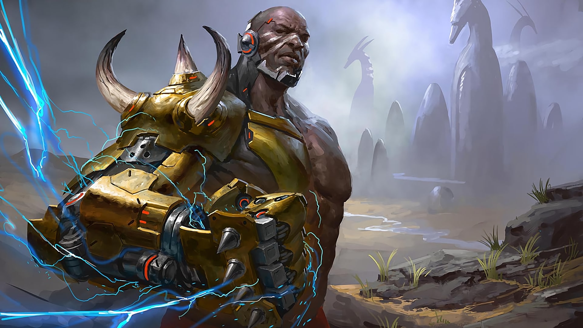 Overwatch, Doomfist (Overwatch), video games, 1080P, digital art, HD Wallpaper