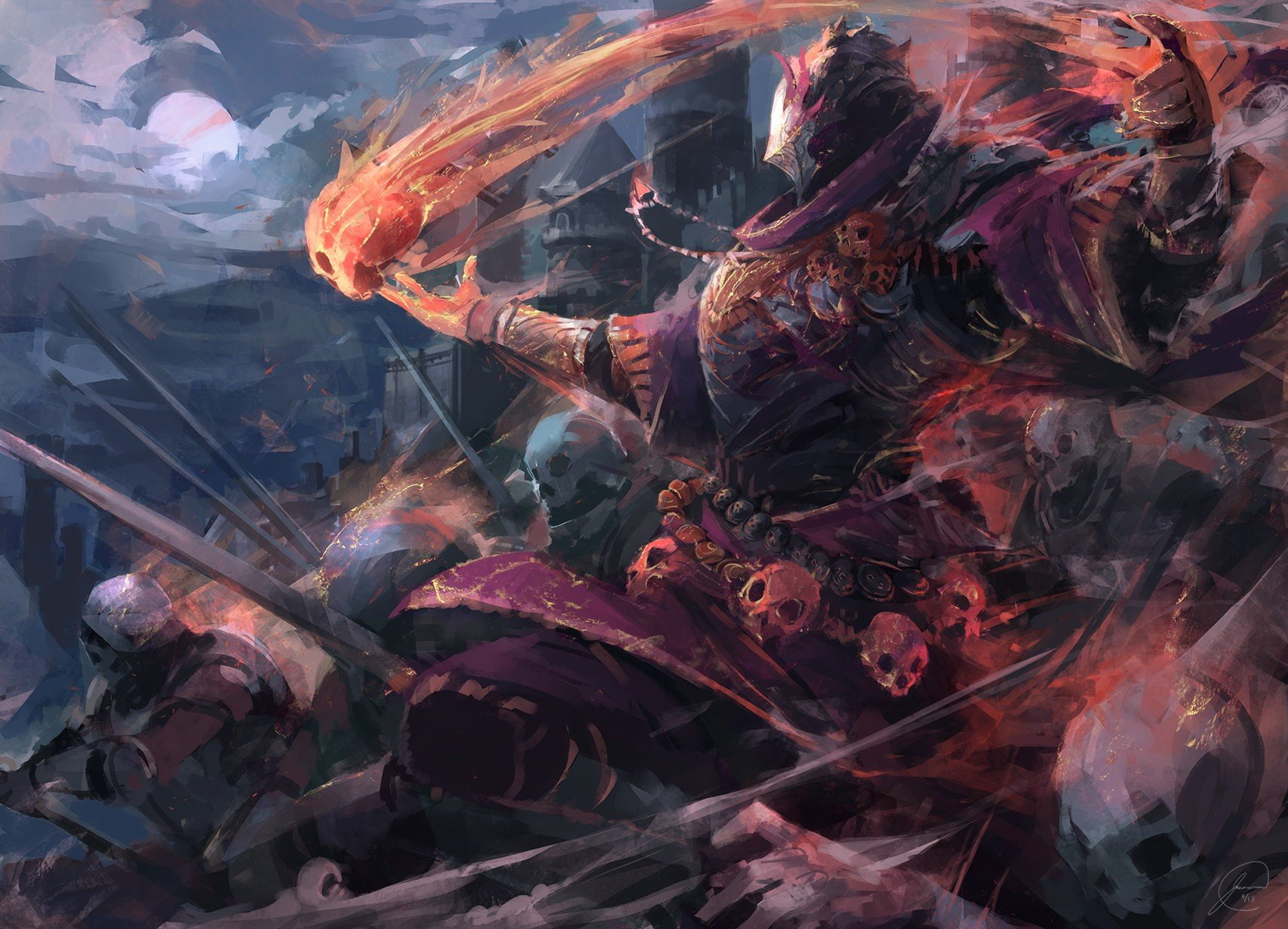 necromancers undead red, 720P, HD Wallpaper