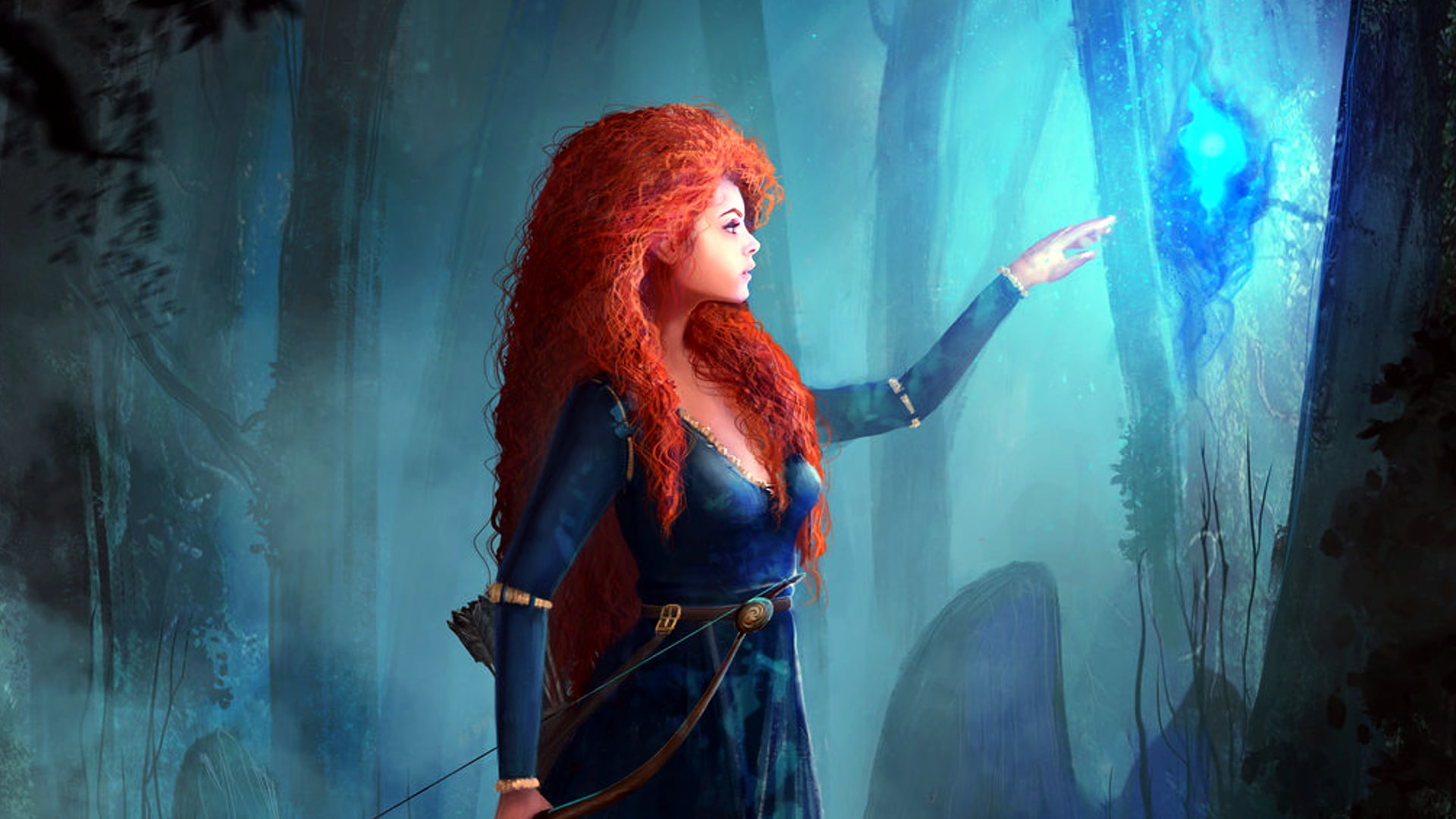 bow, Merida, 1080P, Brave, Disney, HD Wallpaper