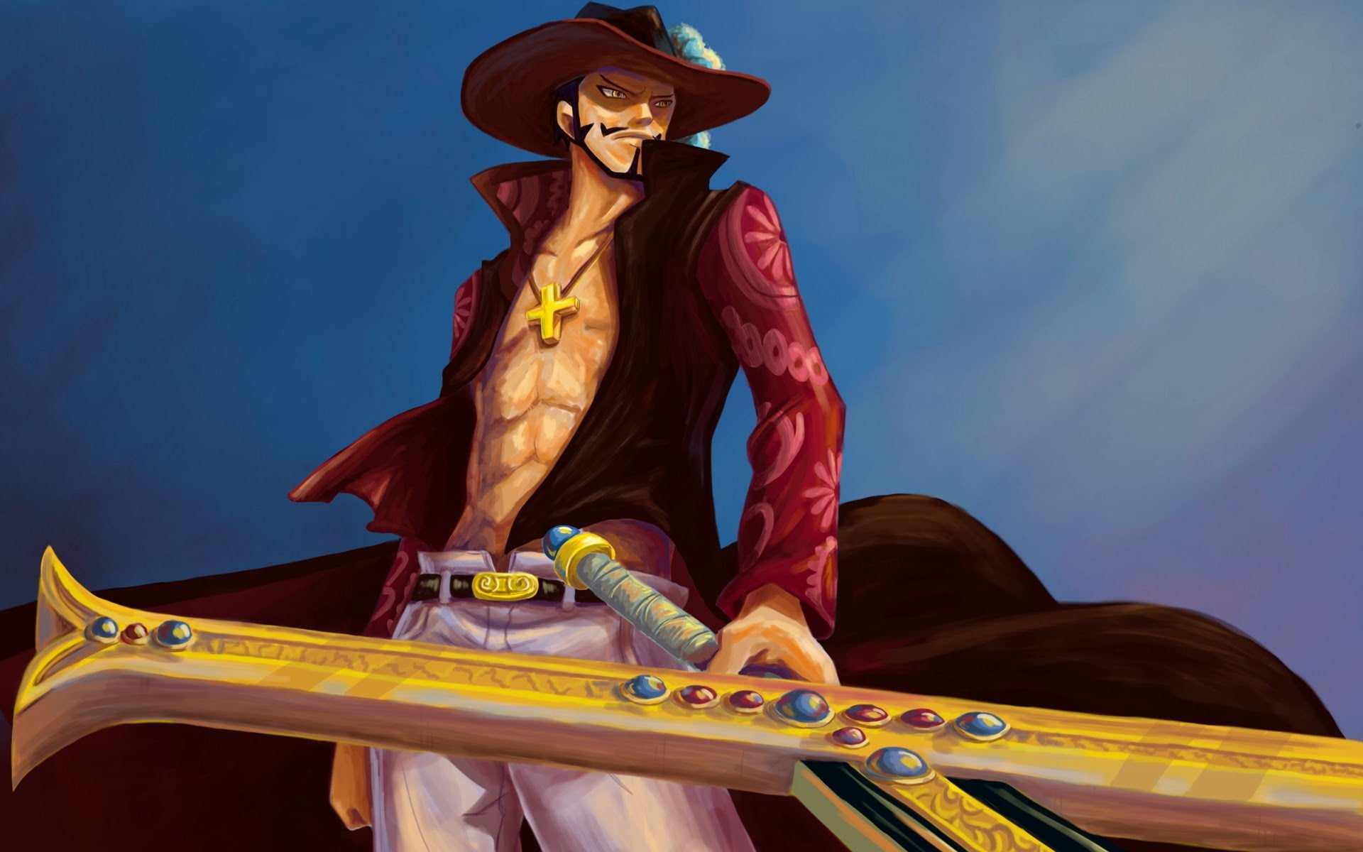Dracule Mihawk, One Piece, Anime, 1080P, HD Wallpaper
