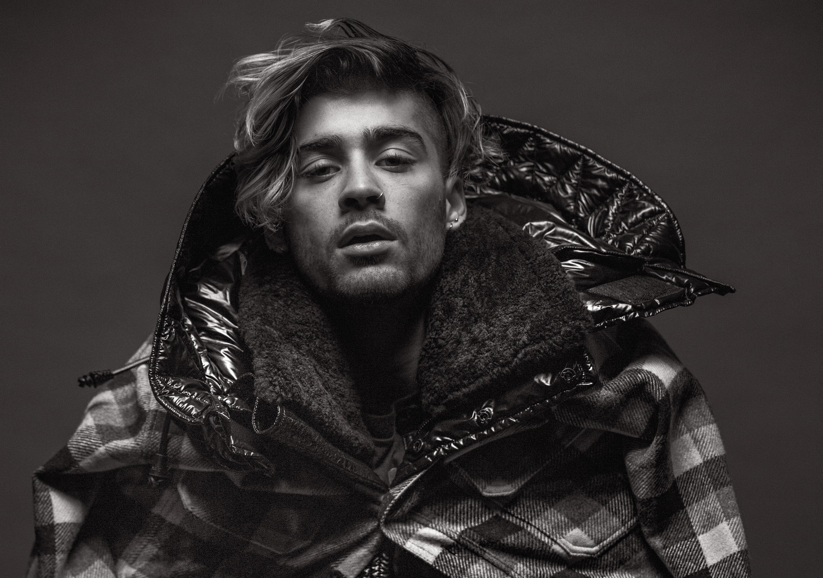 mature adult, indoors, malik, contemplation, portrait, adult, warm clothing, waist up, zayn, front view, hairstyle, leather jacket, hood - clothing, looking, HD Wallpaper