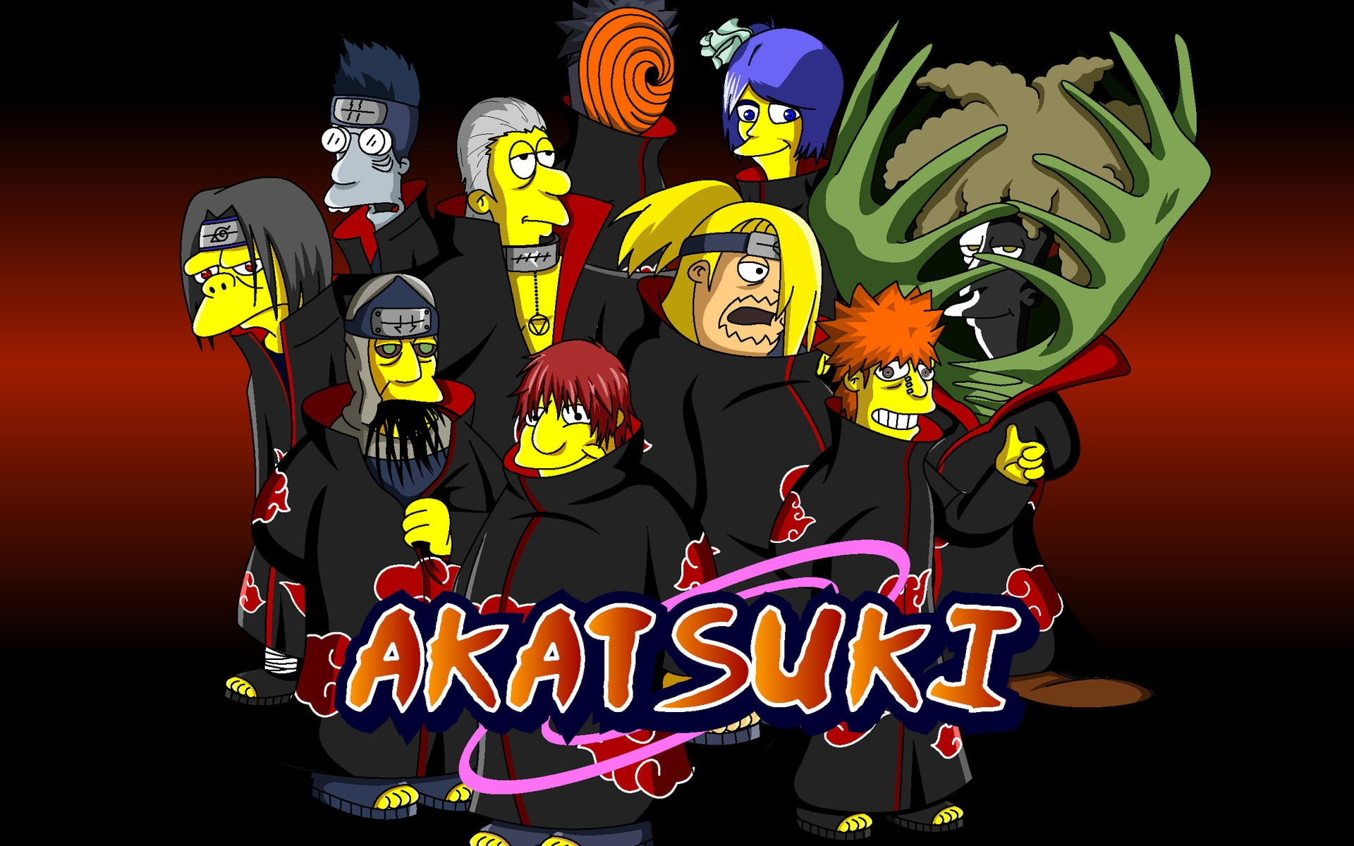 simpsons, 1080P, background, funny, hi res wall, naruto, HD Wallpaper