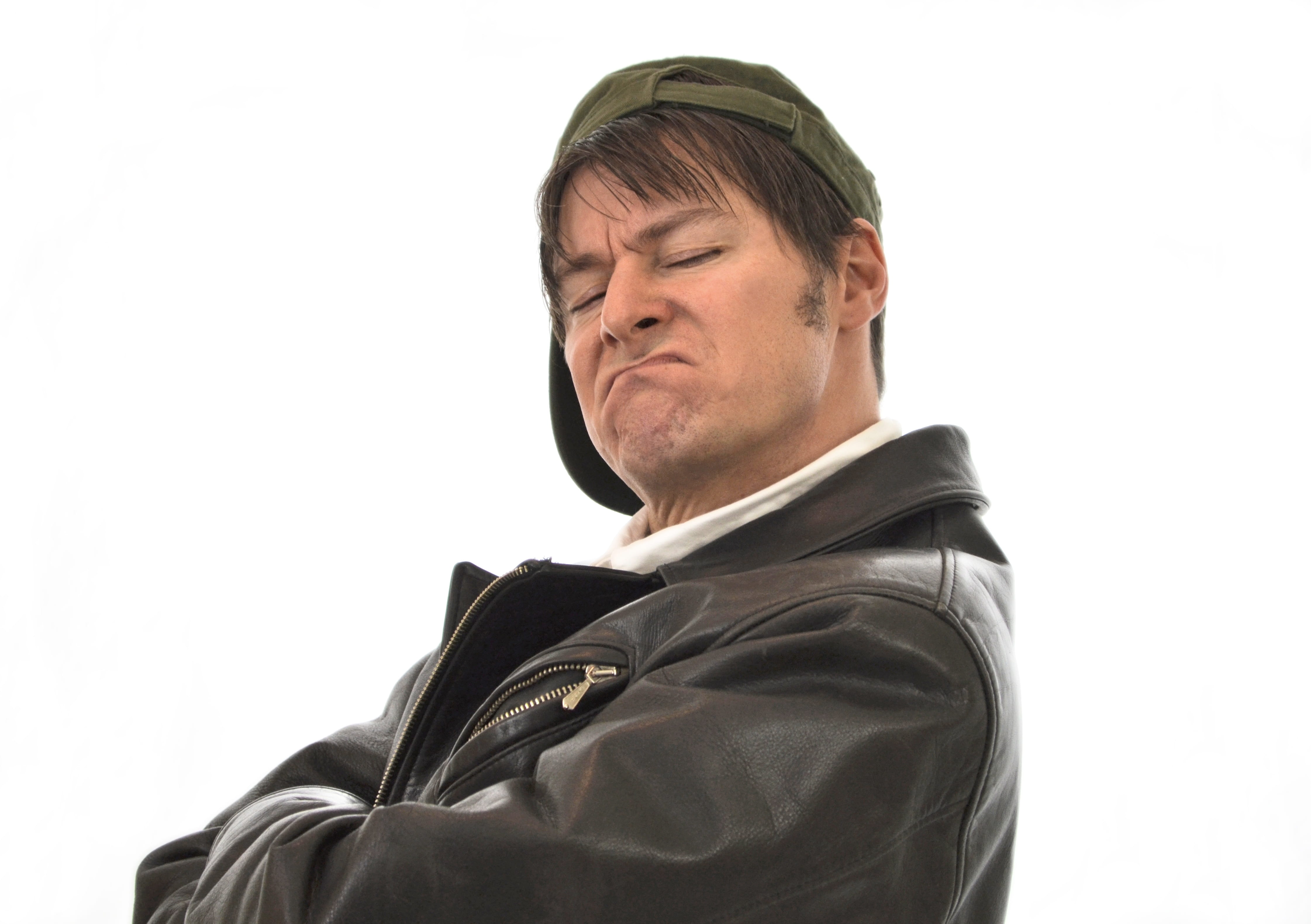 man, person, personality, headshot, Gangsta Rap, young adult, studio shot, leather, copy space, jacket, low angle view, males, looking, one man only, uniform, HD Wallpaper