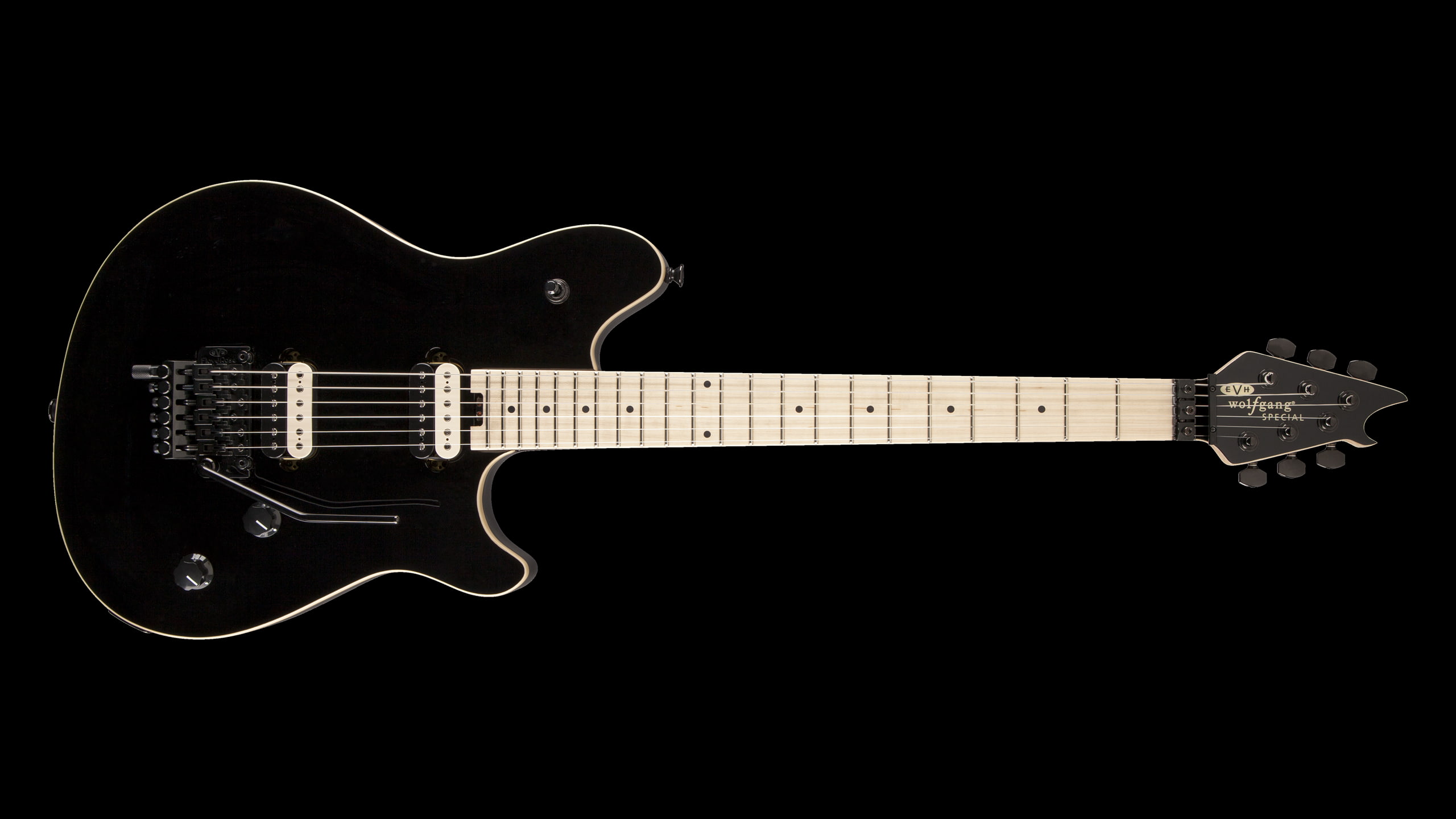 arts culture and entertainment, cut out, single object, fretboard, studio shot, copy space, rock music, black background, electric guitar, EVH Wolfgang, HD Wallpaper