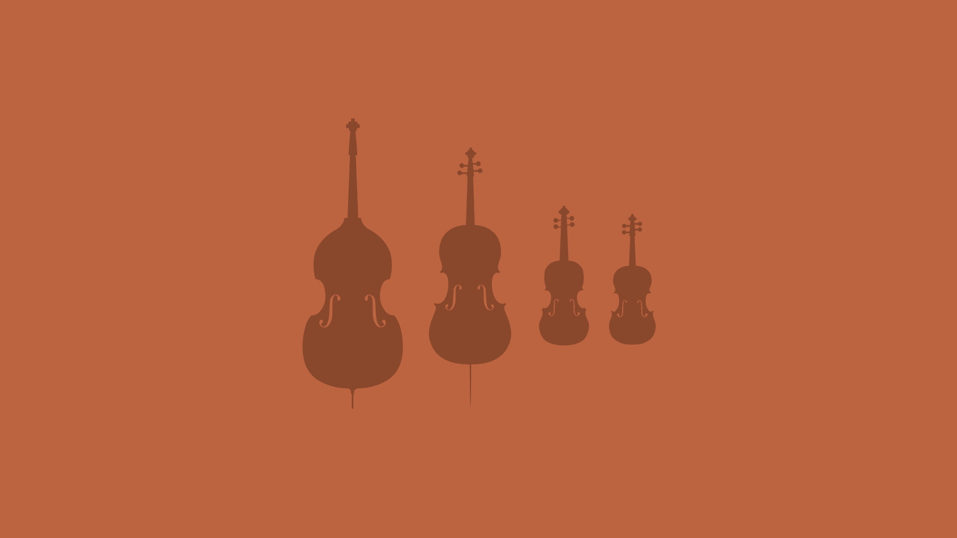 wood - material, copy space, clear sky, hanging, orchestra, orange color, nature, musical instrument, violin, silhouette, cello, metal, still life, cut out, HD Wallpaper