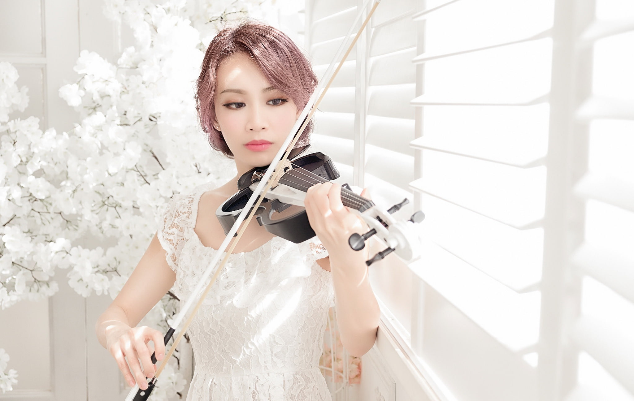 musical instrument, Asian, violin, women, 1080P, HD Wallpaper