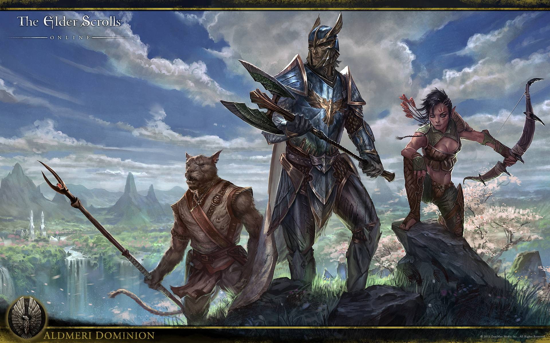 art and craft, transfer print, 1080P, livestock, Bethesda Softworks, The Elder Scrolls Online, statue, nature, architecture, sculpture, cloud - sky, mammal, HD Wallpaper