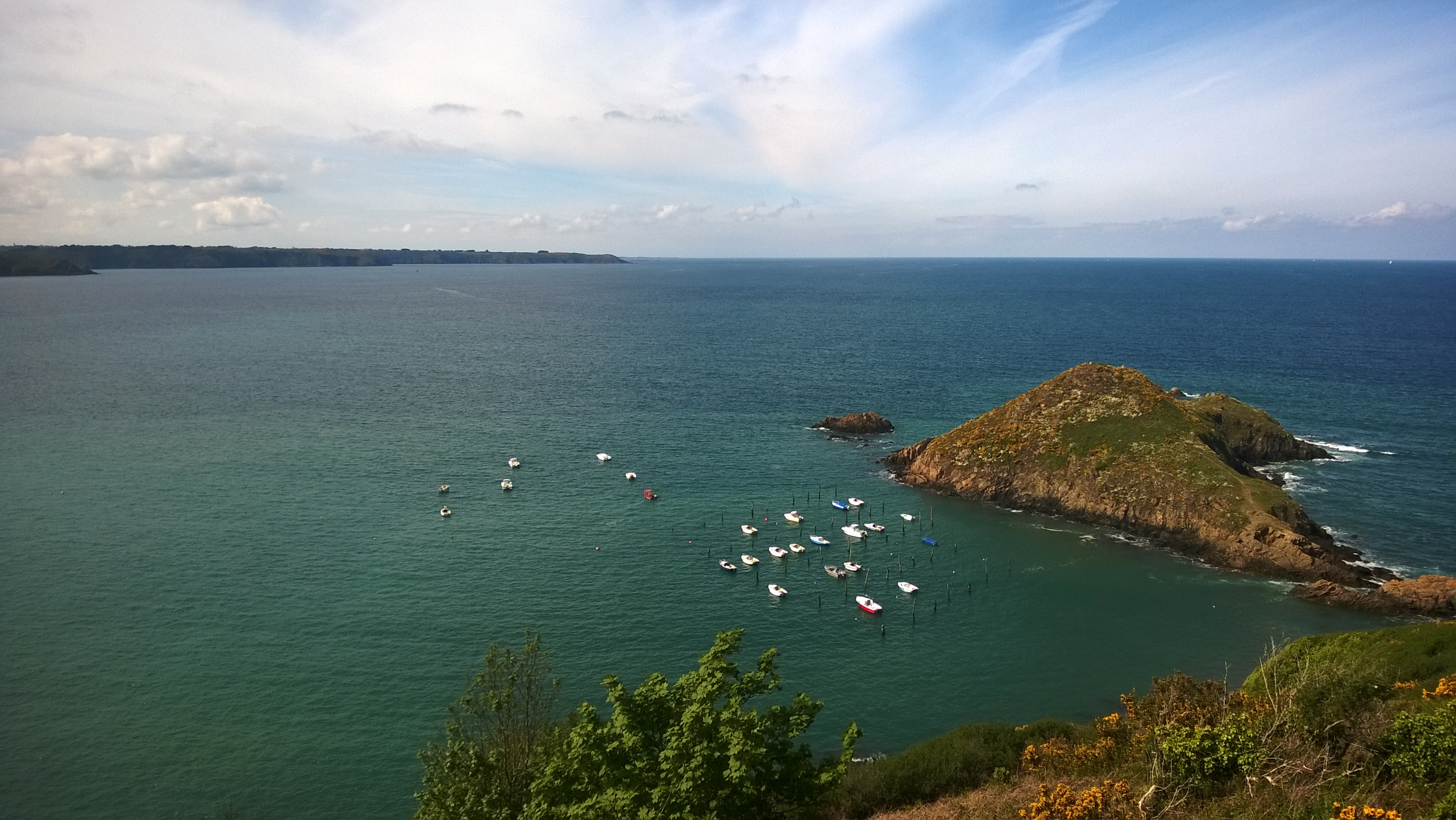 nature, 2K, france, boat, travel, coastline, mode of transportation, sky, breton, brittany, beauty in nature, tranquility, tranquil scene, sea, water, HD Wallpaper