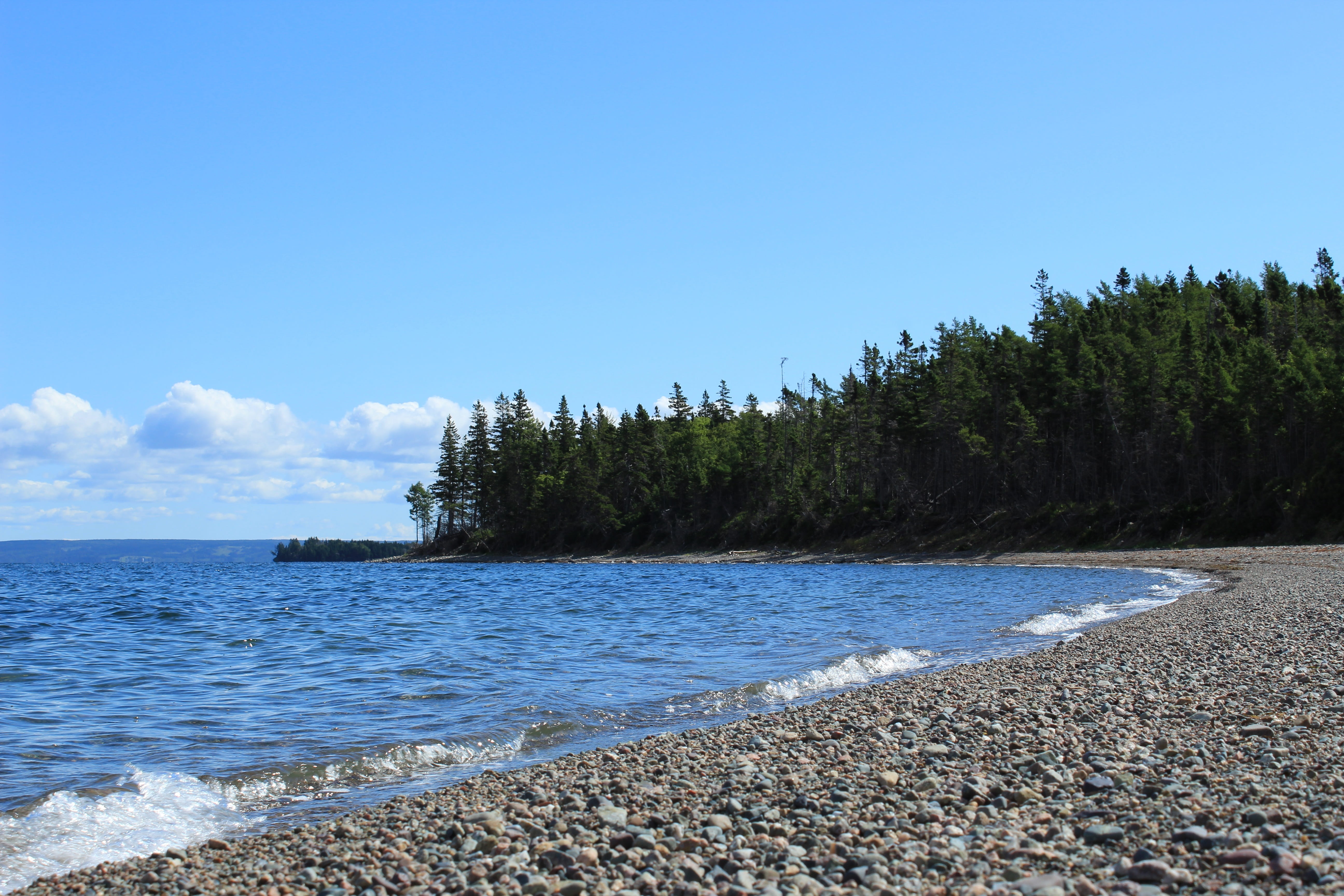 travel, clouds, trees, rest, non-urban scene, scenics - nature, tranquility, sea, landscape, canada, no people, water, salt water, relaxation, cape breton, HD Wallpaper