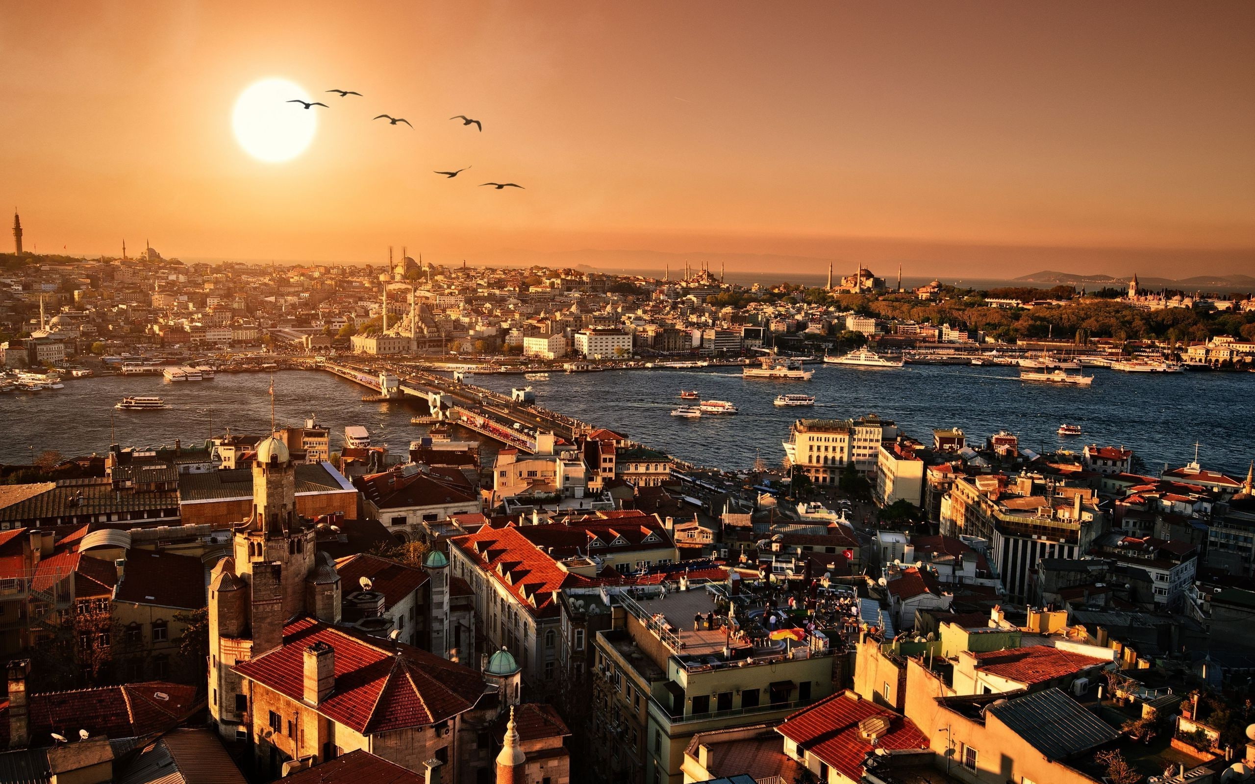 turkey, Haliç, Cityscape, Galata Bridge, Istanbul, 2K, river, HD Wallpaper