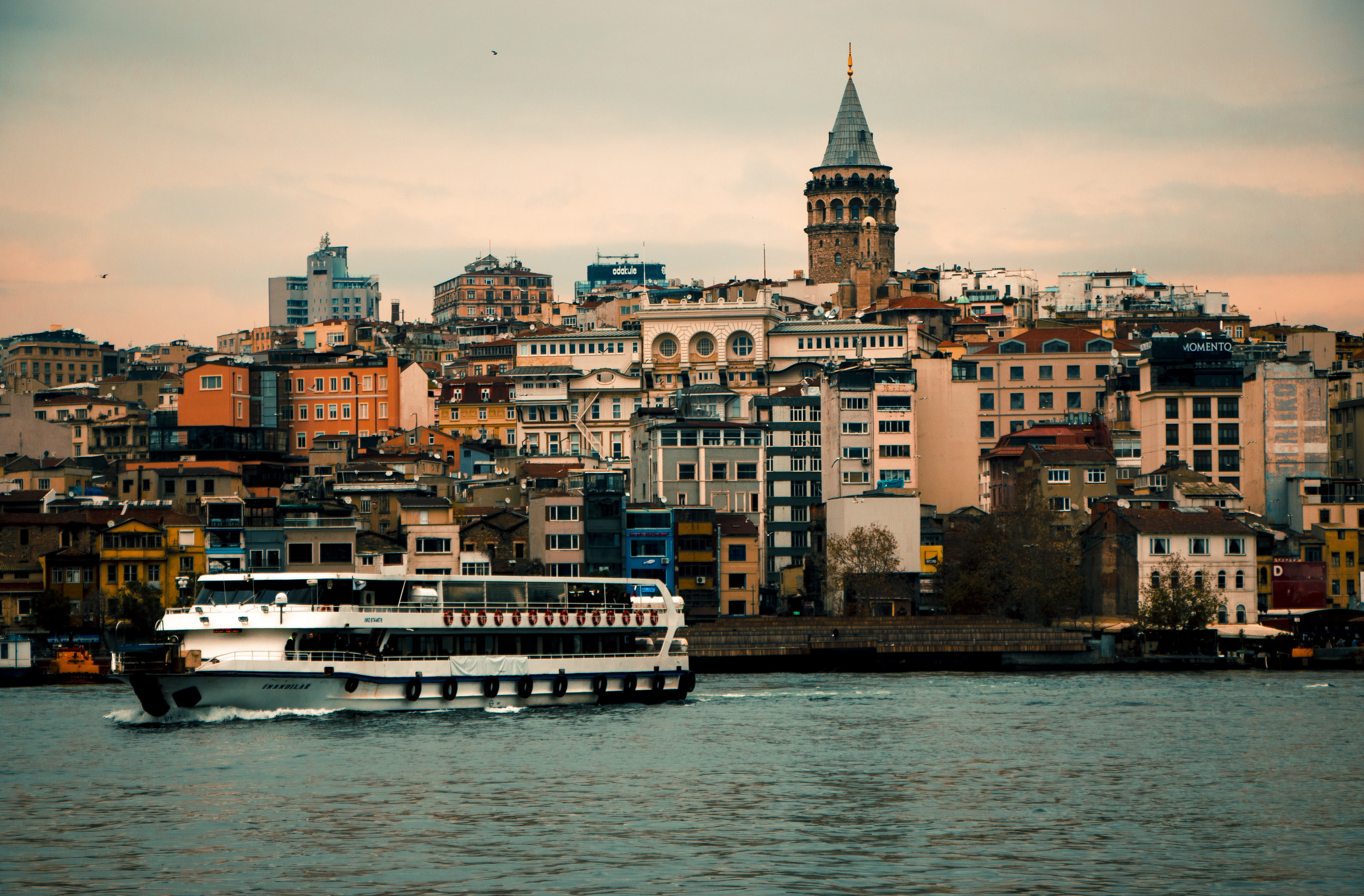 bosporus, sunset, galata, built structure, cruise ship, architecture, no people, mode of transportation, waterfront, cityscape, tower, outdoors, building, HD Wallpaper