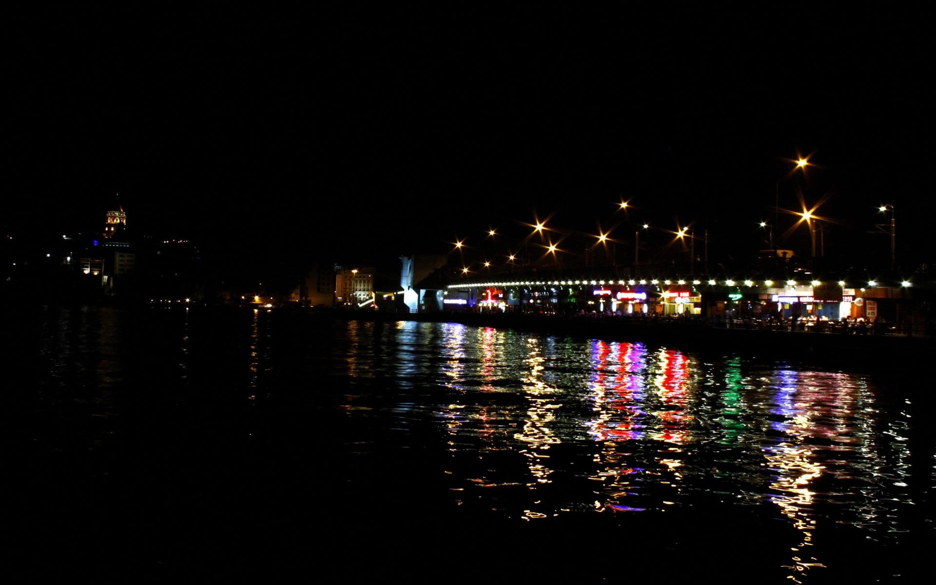 bridge, istanbul, oro, galata, 1080P, turkey, estambul, night, cuerno, de, animals, en, el, HD Wallpaper
