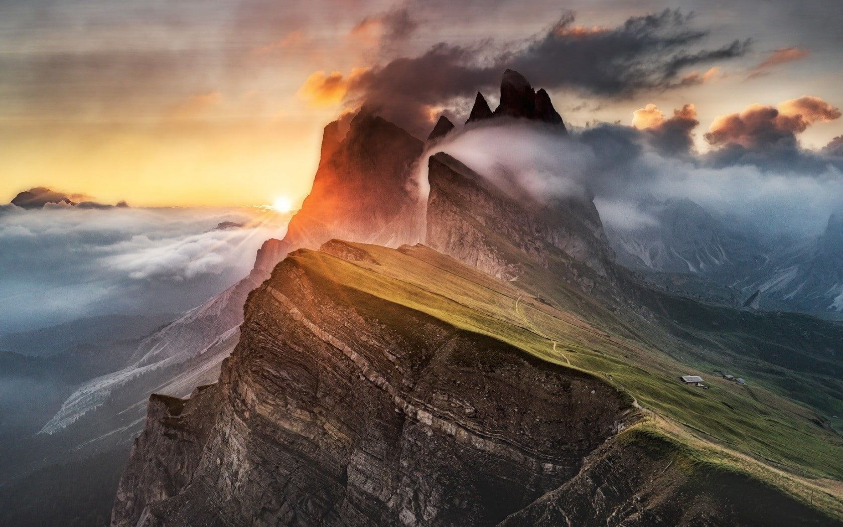 Seiser Alm, landscape, 720P, Dolomites (mountains), HD Wallpaper