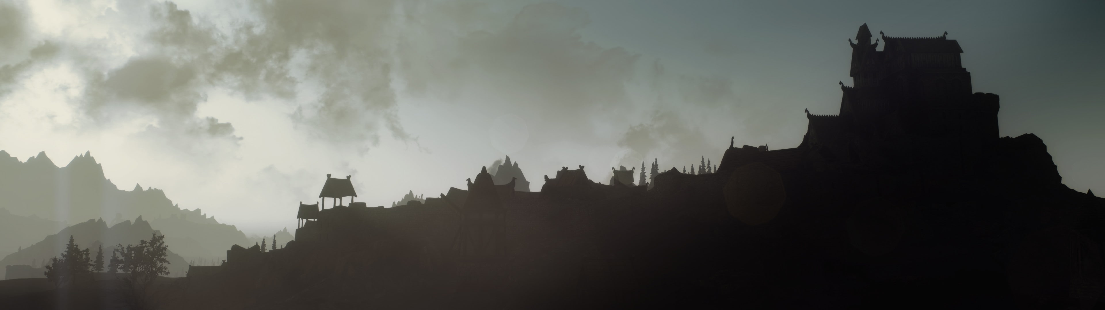 Whiterun, multiple display, landscape, The Elder Scrolls V: Skyrim, 4K, HD Wallpaper