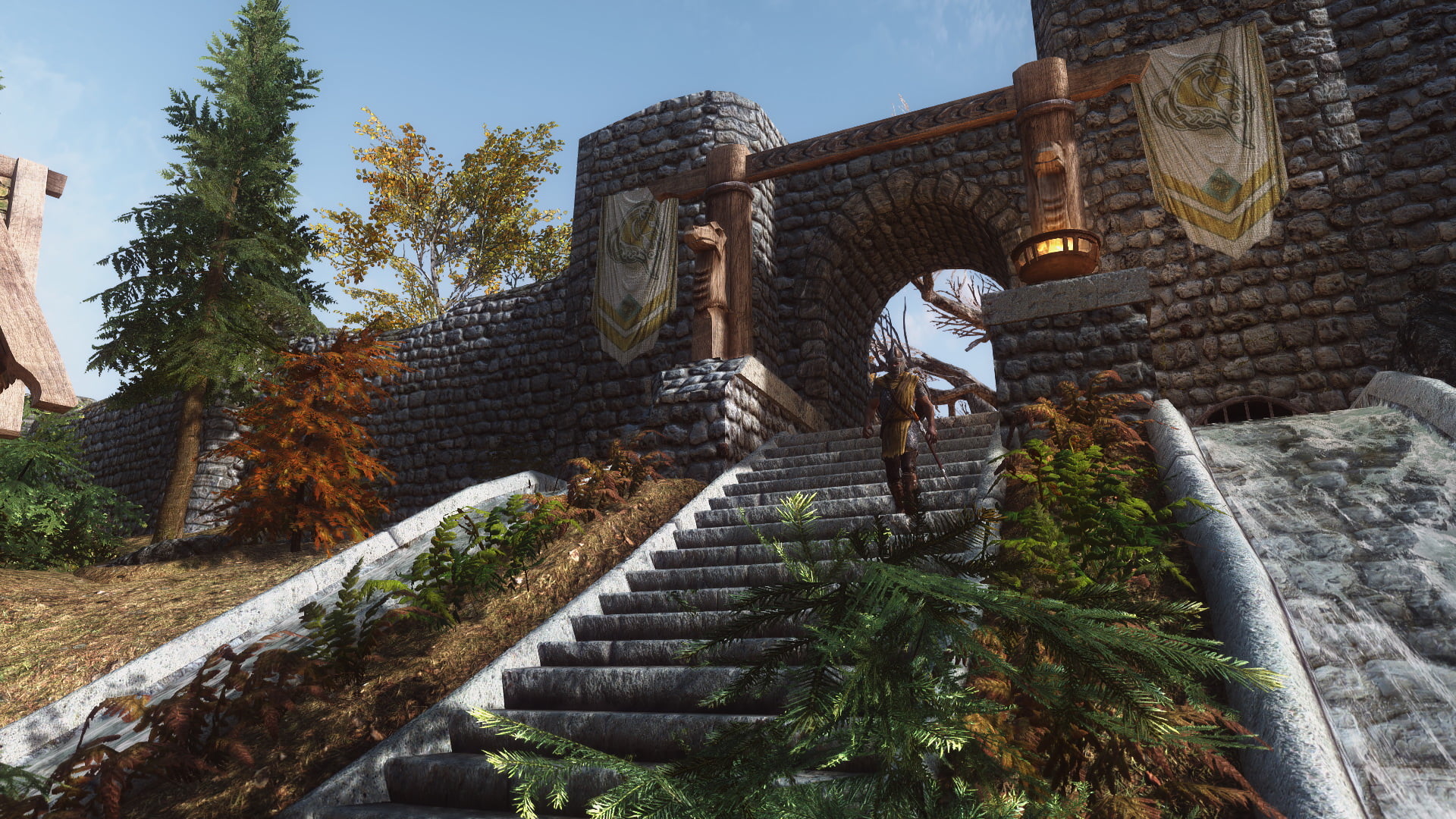 screen shot, RPG, SLMP, Whiterun, The Elder Scrolls V: Skyrim, video games, 1080P, HD Wallpaper