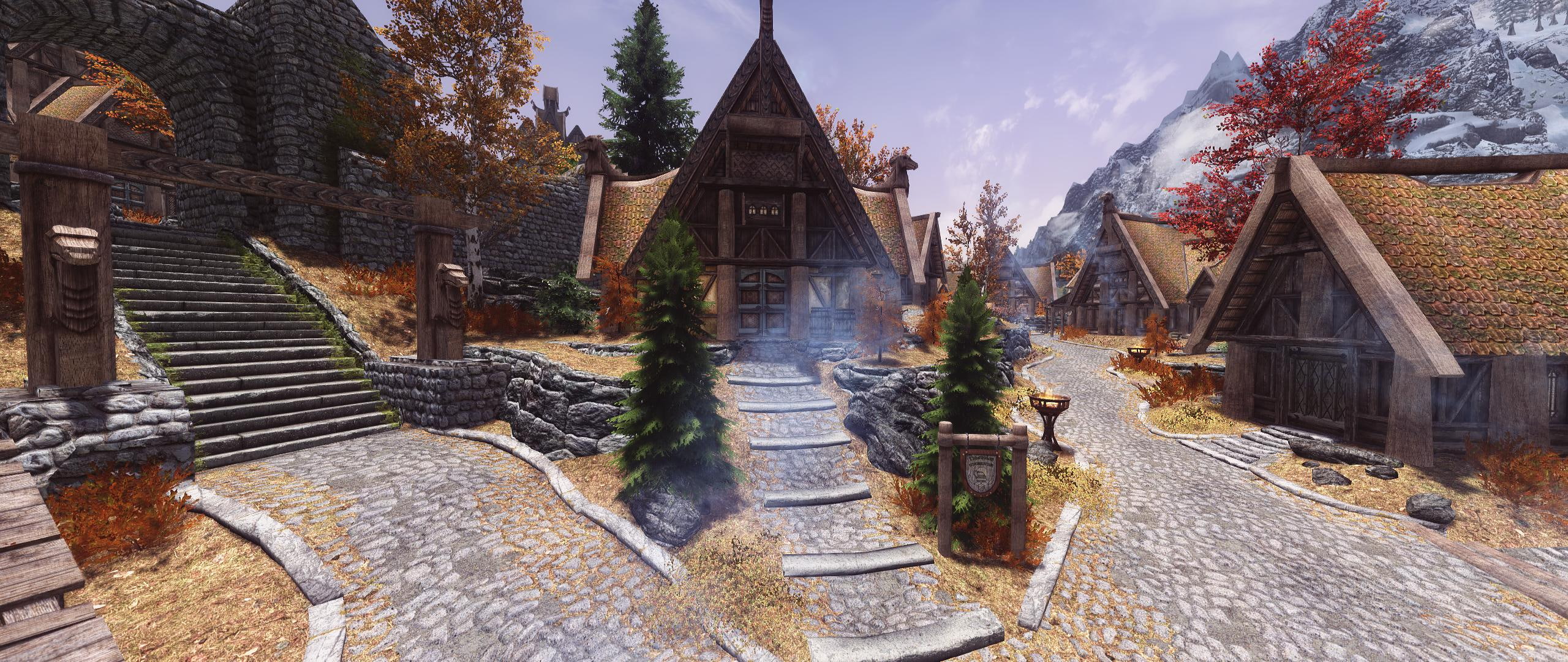wide, ultra, Whiterun, 2K, SLMP, The Elder Scrolls V: Skyrim, Bethesda Softworks, HD Wallpaper