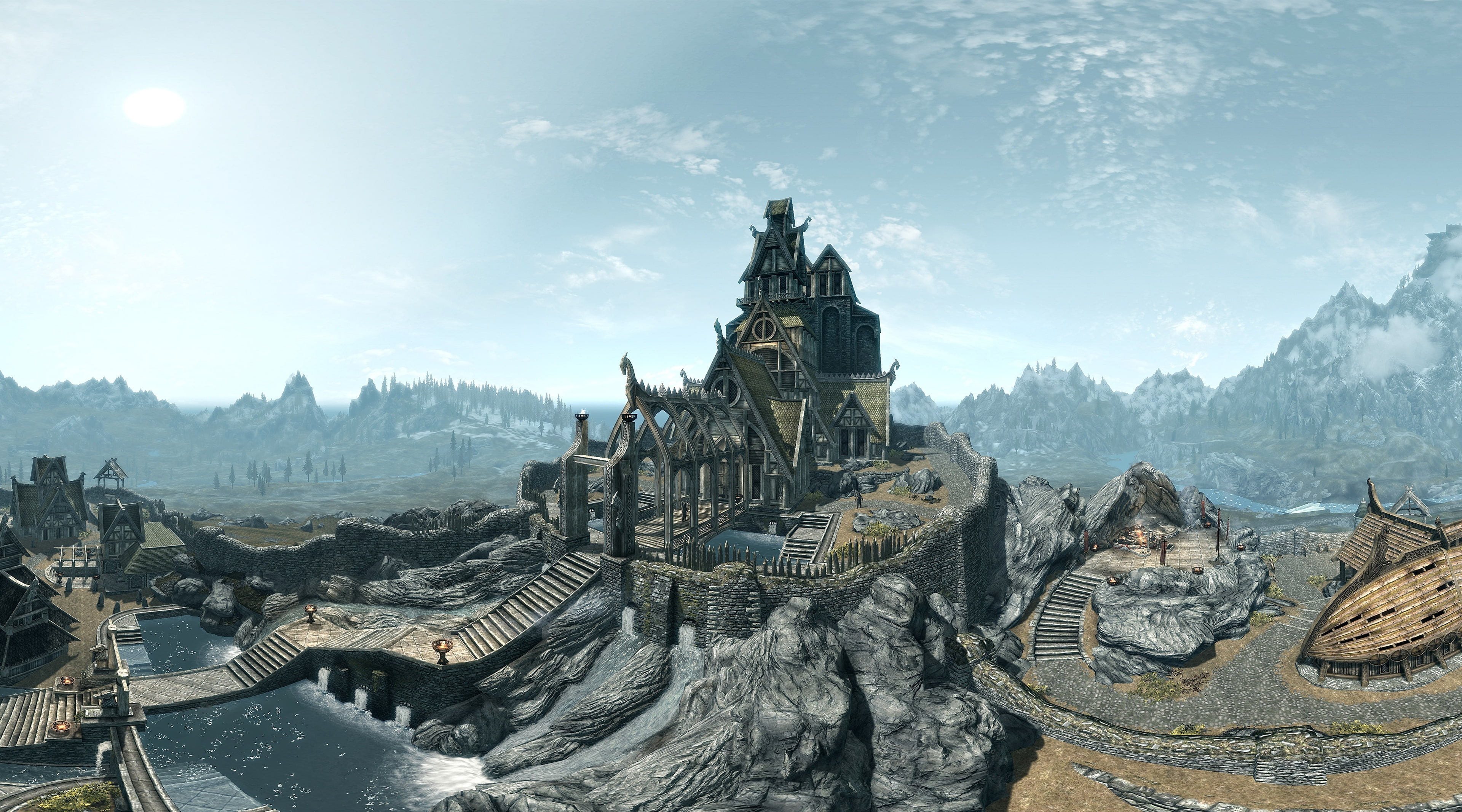 The Elder Scrolls, 4K, built structure, history, tourism, travel destinations, illustration, the past, day, birds, travel, structure, eye, place of worship, HD Wallpaper