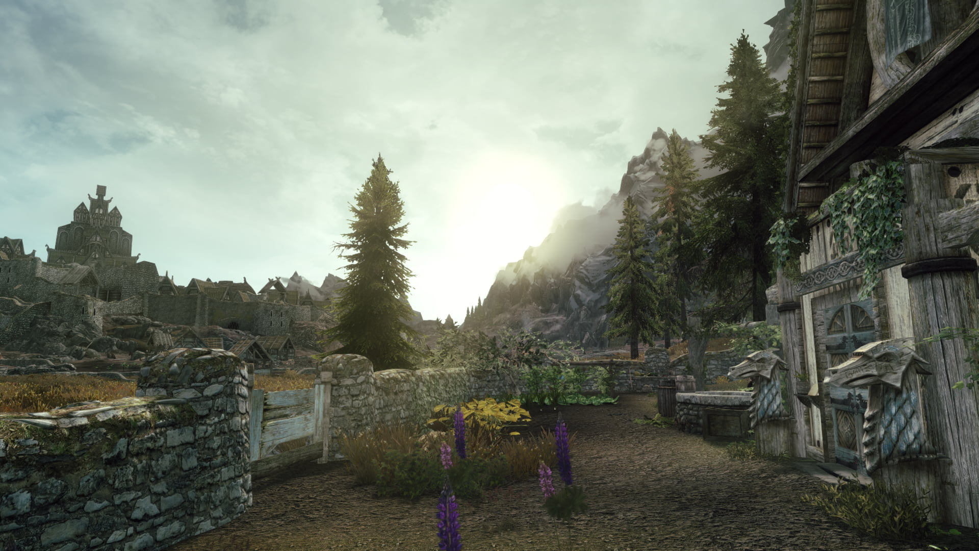 1080P, screen shot, PC gaming, Whiterun, Game Mod, The Elder Scrolls V: Skyrim, HD Wallpaper