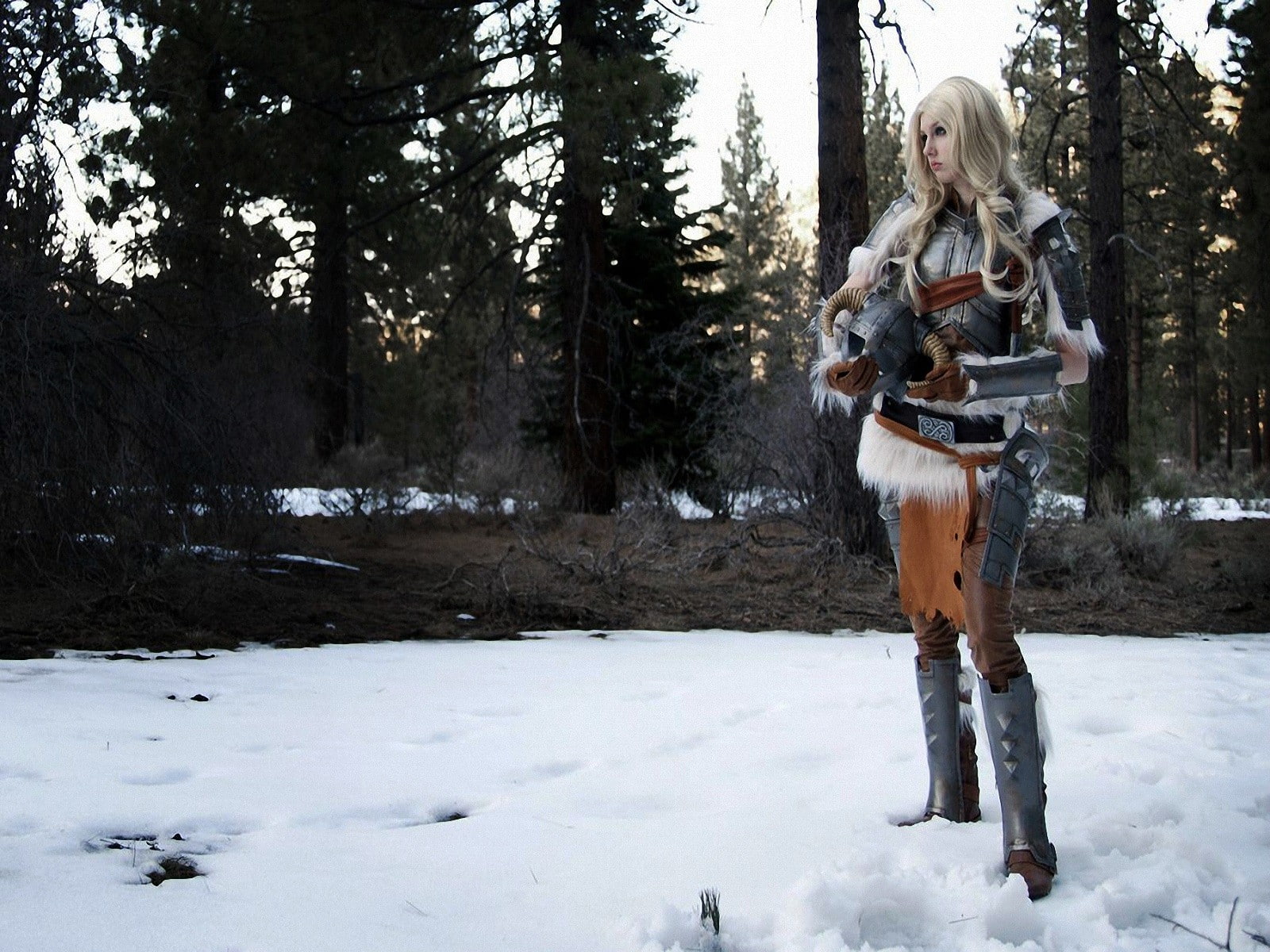 skyrim, dovahkiin, cosplay, women, blondes, scrolls, 720P, elder, HD Wallpaper