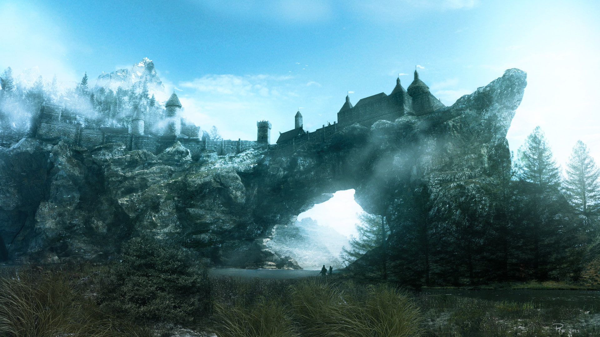 skyrim, morrowind, video games, scolls, photo, hd, arch, castle, elder, 1080P, HD Wallpaper