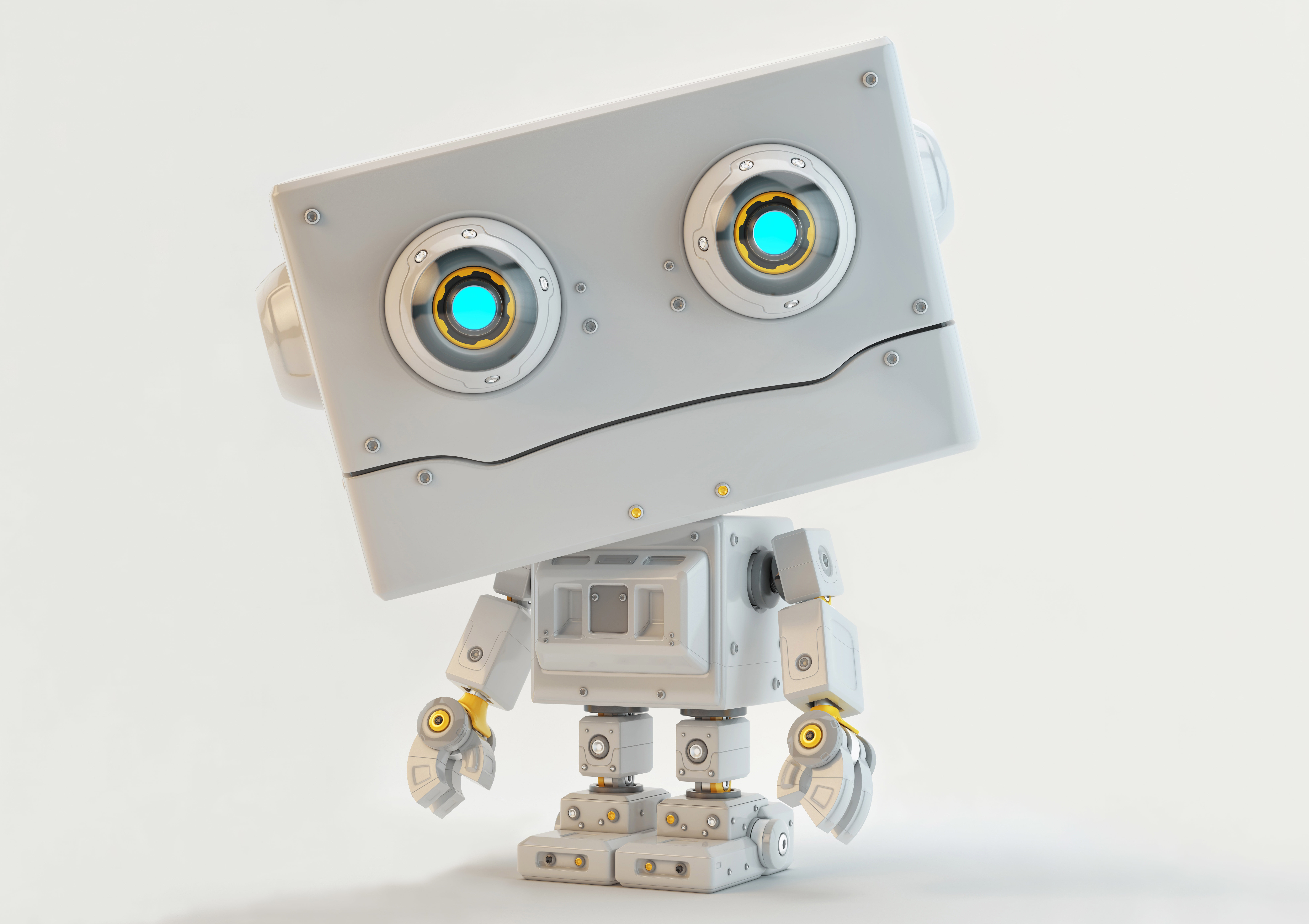close-up, robot, photographic equipment, technology, toy, art, character, connection, who, Android, white background, studio shot, looks, indoors, cut out, HD Wallpaper