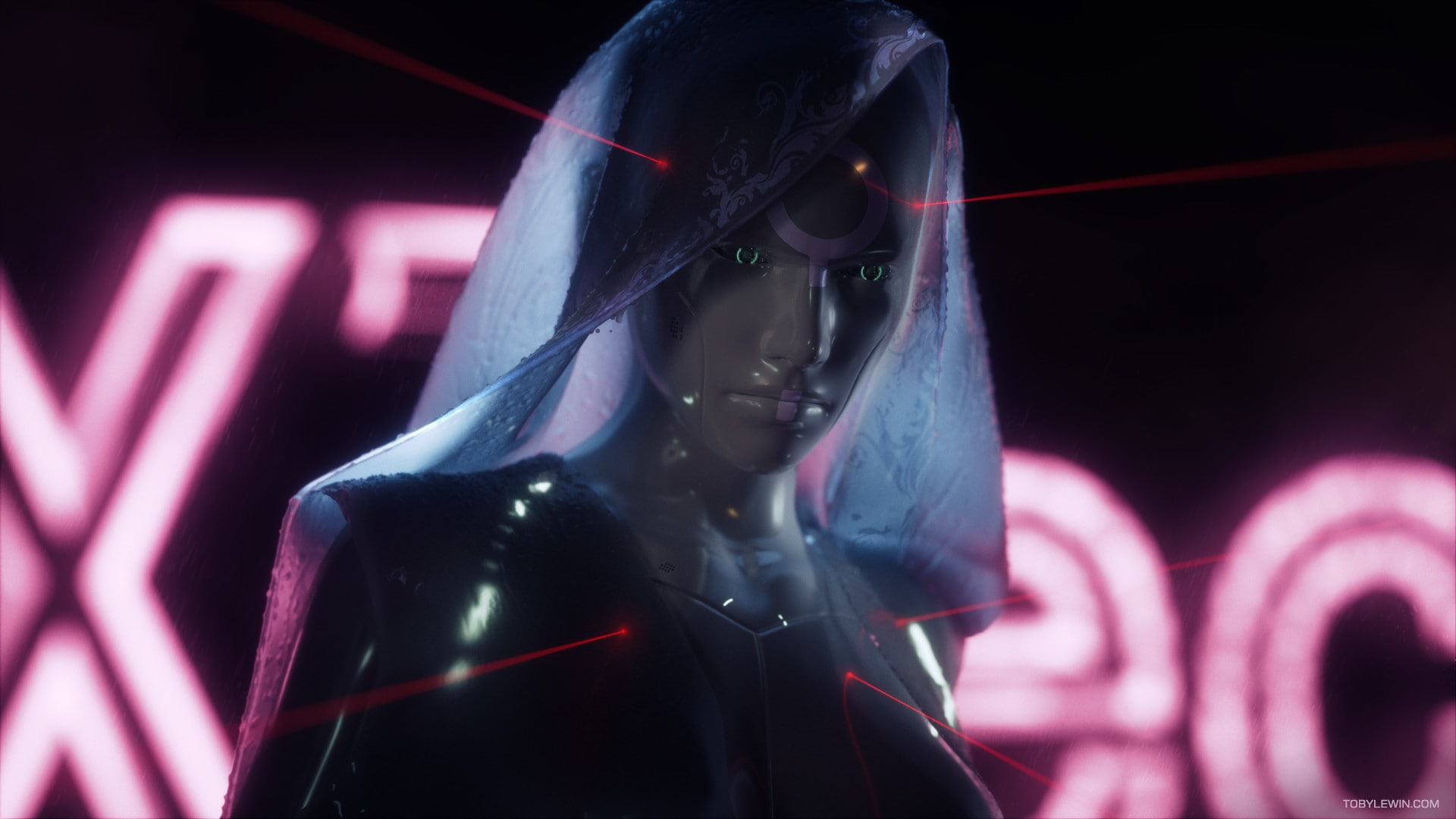 fashion, emotion, adult, indoors, mannequin, retail, 1080P, business, human representation, stage, gun, female likeness, clothing, androids, cyberpunk, HD Wallpaper