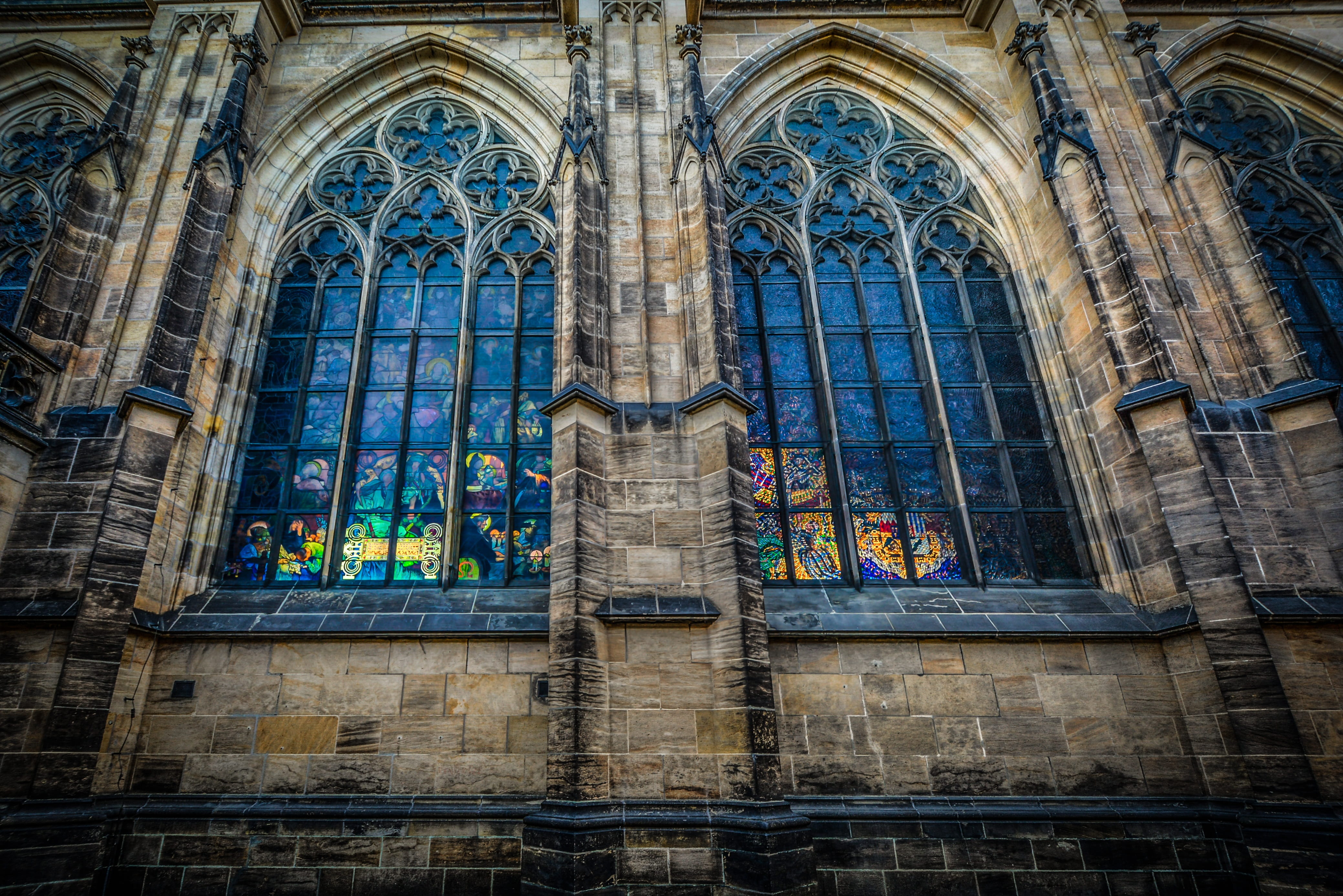 building, design, glass - material, old, 4K, window, the past, brown, stained, tourism, history, gothic style, shining through, building exterior, Glass, HD Wallpaper