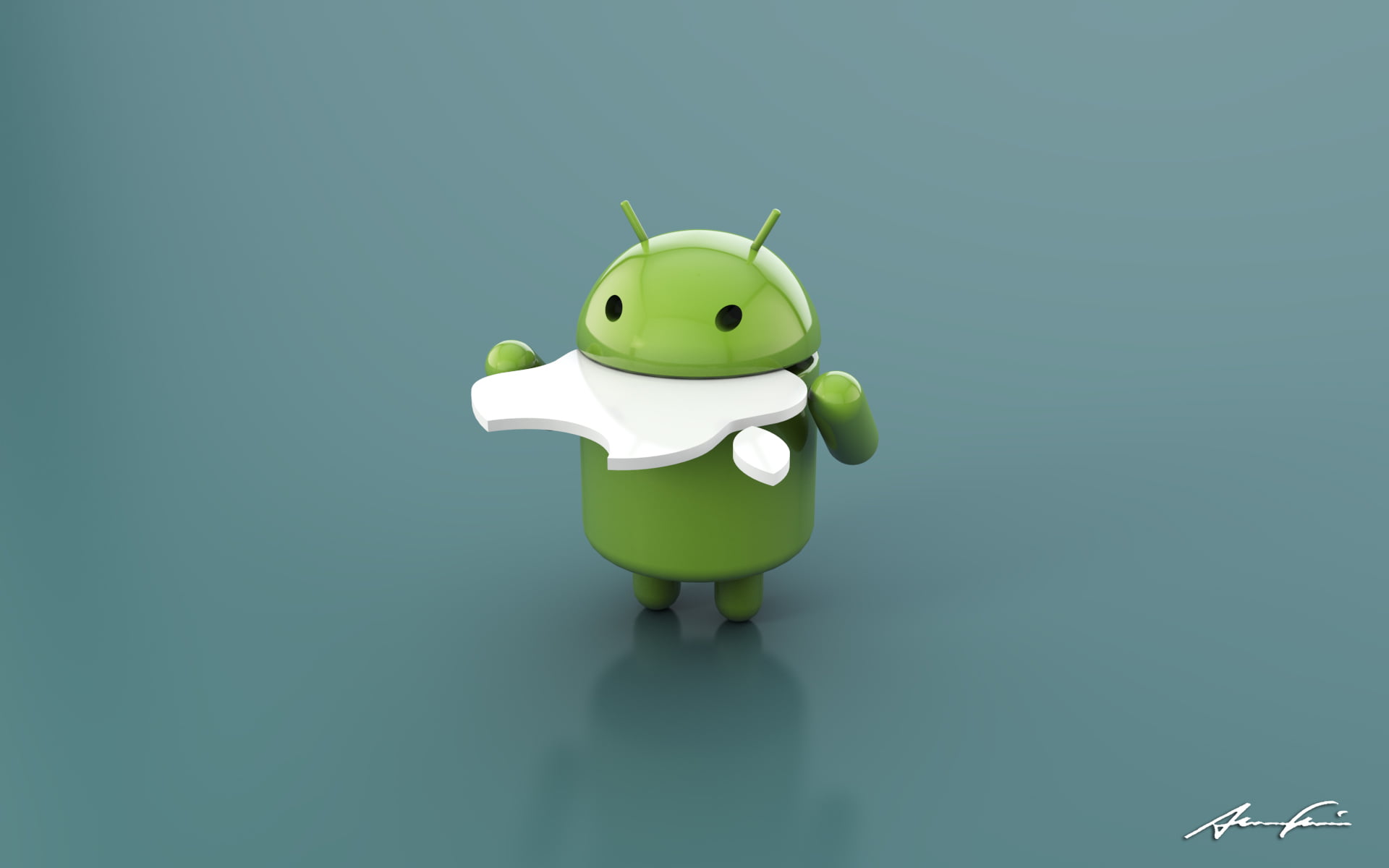 isolated, Android, savings, eating, studio shot, robot, coin bank, accutanee Apple, representation, toy, logo, green background, fun, three Dimensional, HD Wallpaper