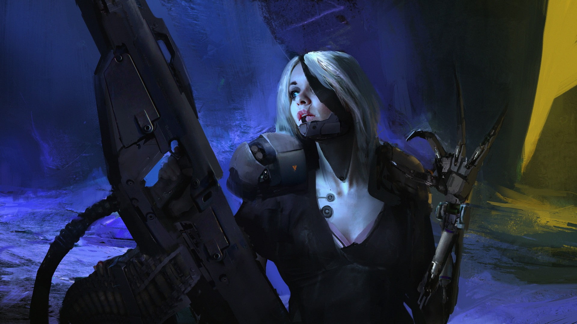 women, futuristic, science fiction, androids, robot, concept art, artwork, 1080P, HD Wallpaper