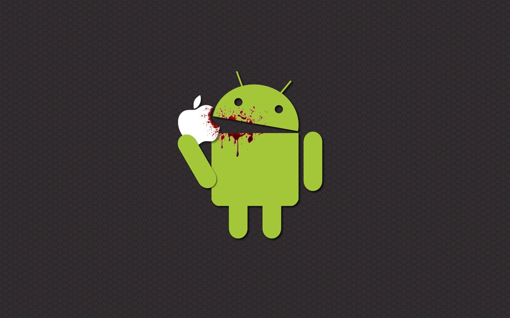 720P, x, technology, hd, bugdroid, minimalistic, grey, android, mac, apple, art, Green, robots, apples, HD Wallpaper