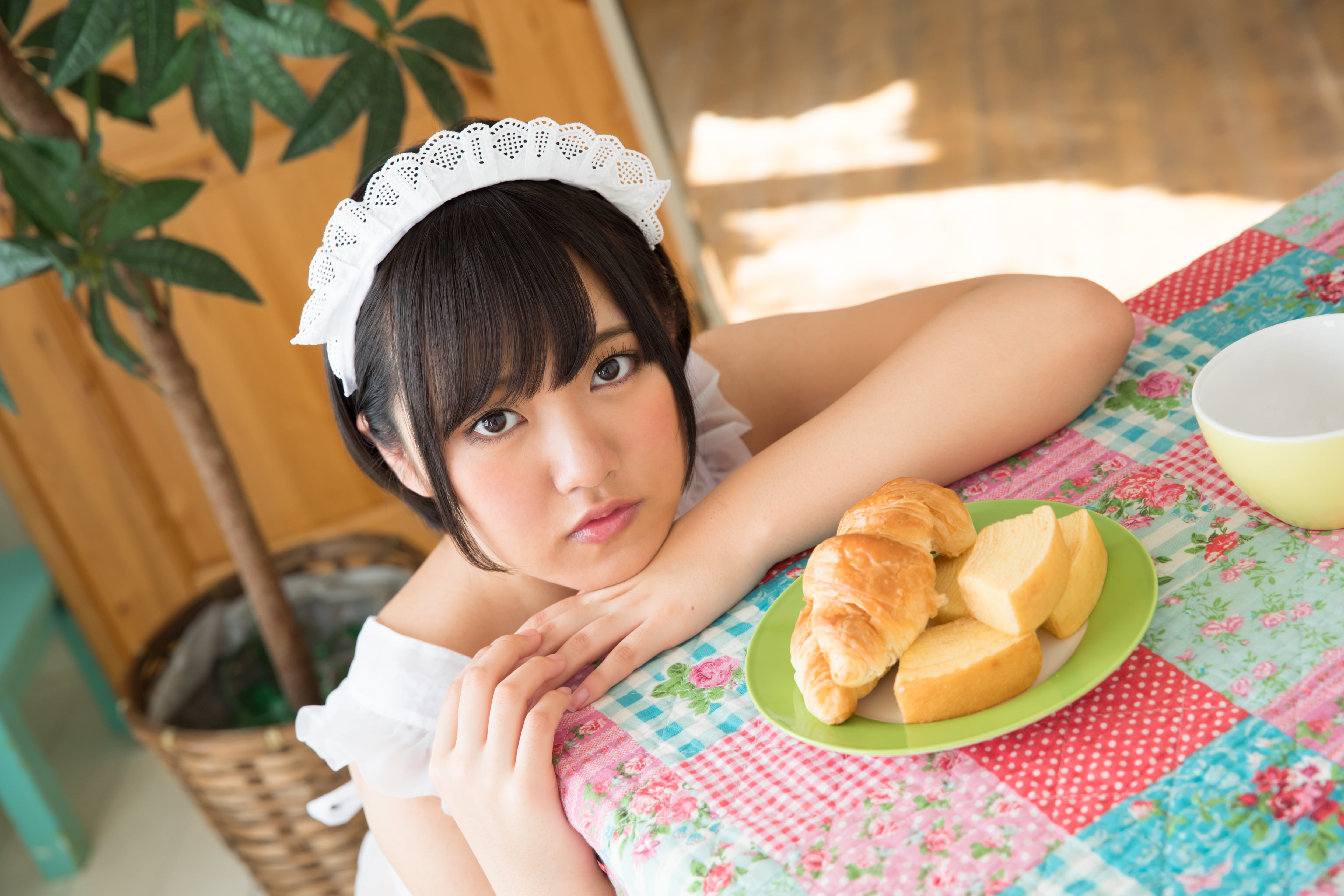 Anju Kouzuki, Japanese women, Japanese, Minisuka.tv, maid outfit, 4K, women, Asian, HD Wallpaper