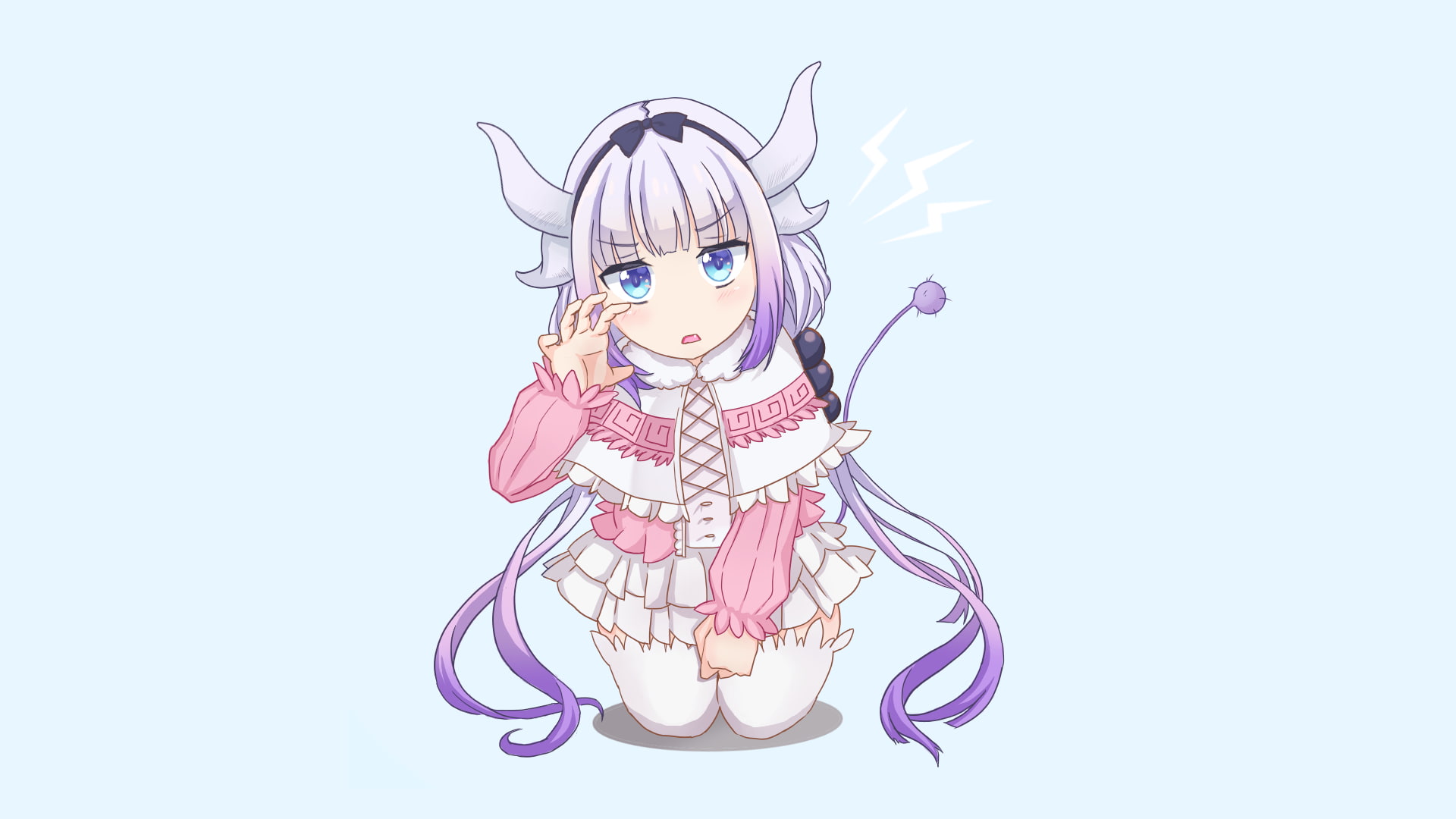 Kanna Kamui (Kobayashi-san Chi no Maid Dragon), no people, thigh-highs, studio shot, creativity, art and craft, clothing, representation, hairstyle, Miss Kobayashis Dragon Maid, HD Wallpaper