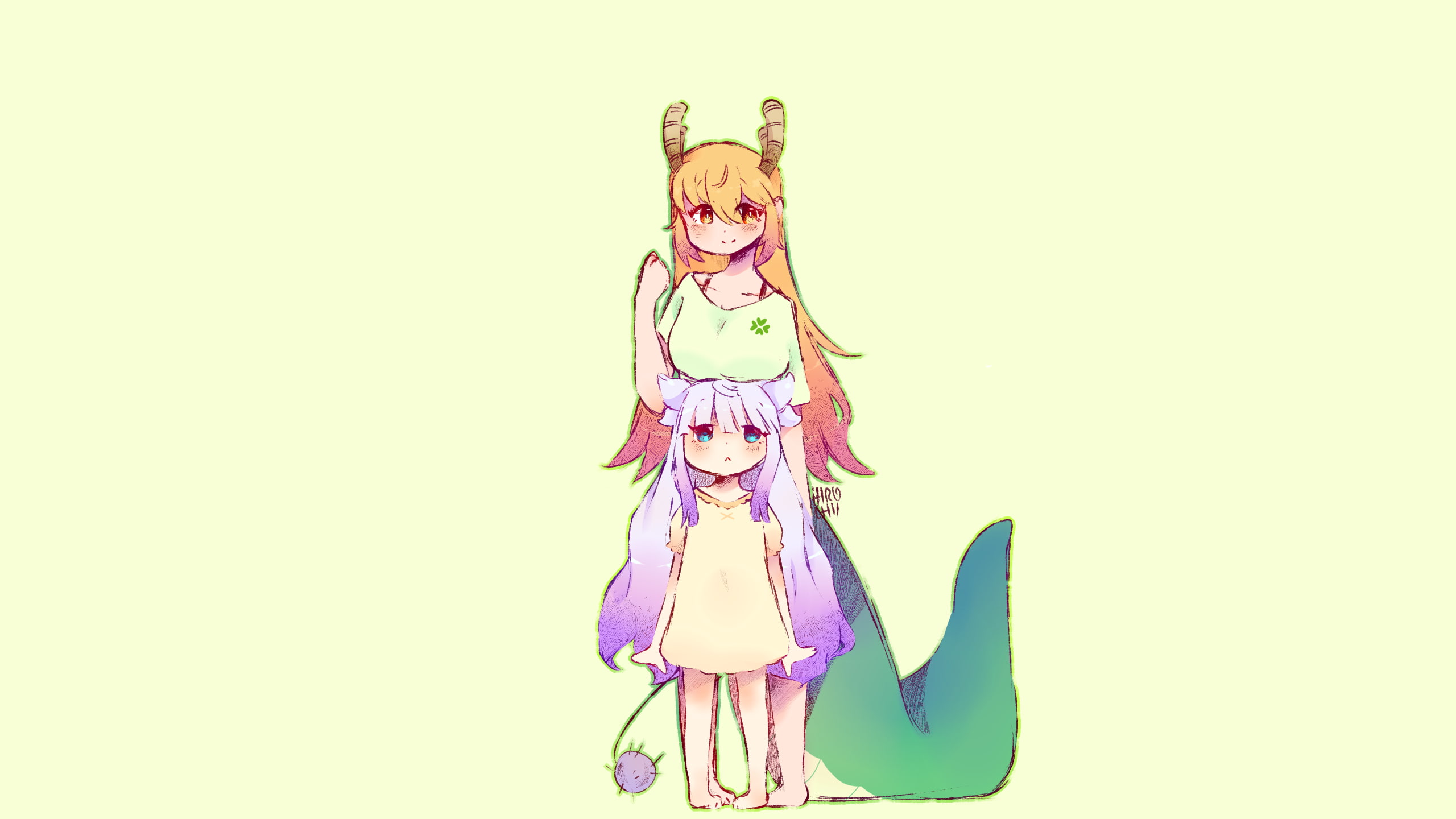 clothing, indoors, Tohru (Kobayashi-san Chi no Maid Dragon), cut out, Kobayashi-san Chi no Maid Dragon, animal wildlife, representation, simple background, HD Wallpaper