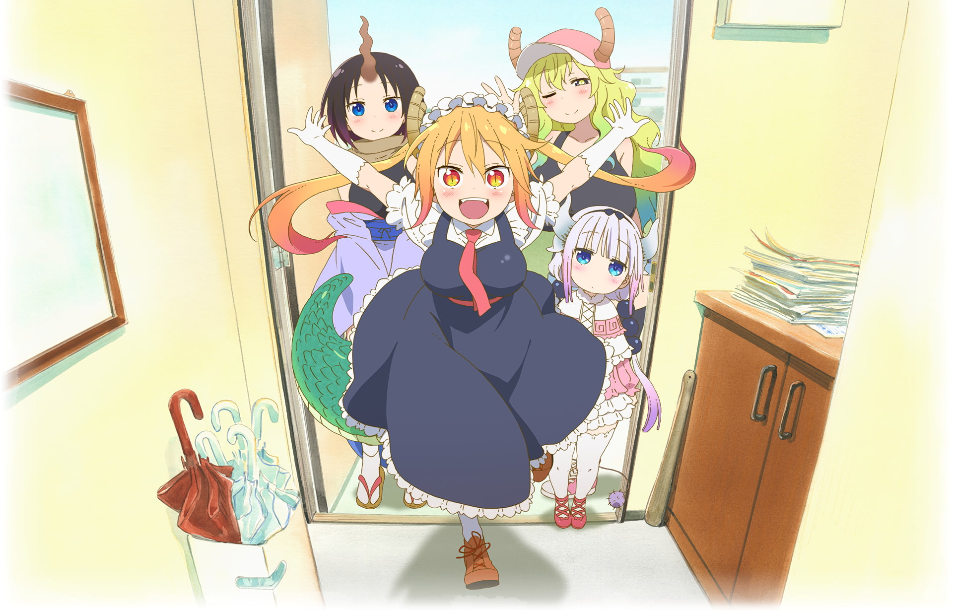 Kobayashi-san Chi no Maid Dragon, 1080P, Tohru (Kobayashi-san Chi no Maid Dragon), anime girls, HD Wallpaper