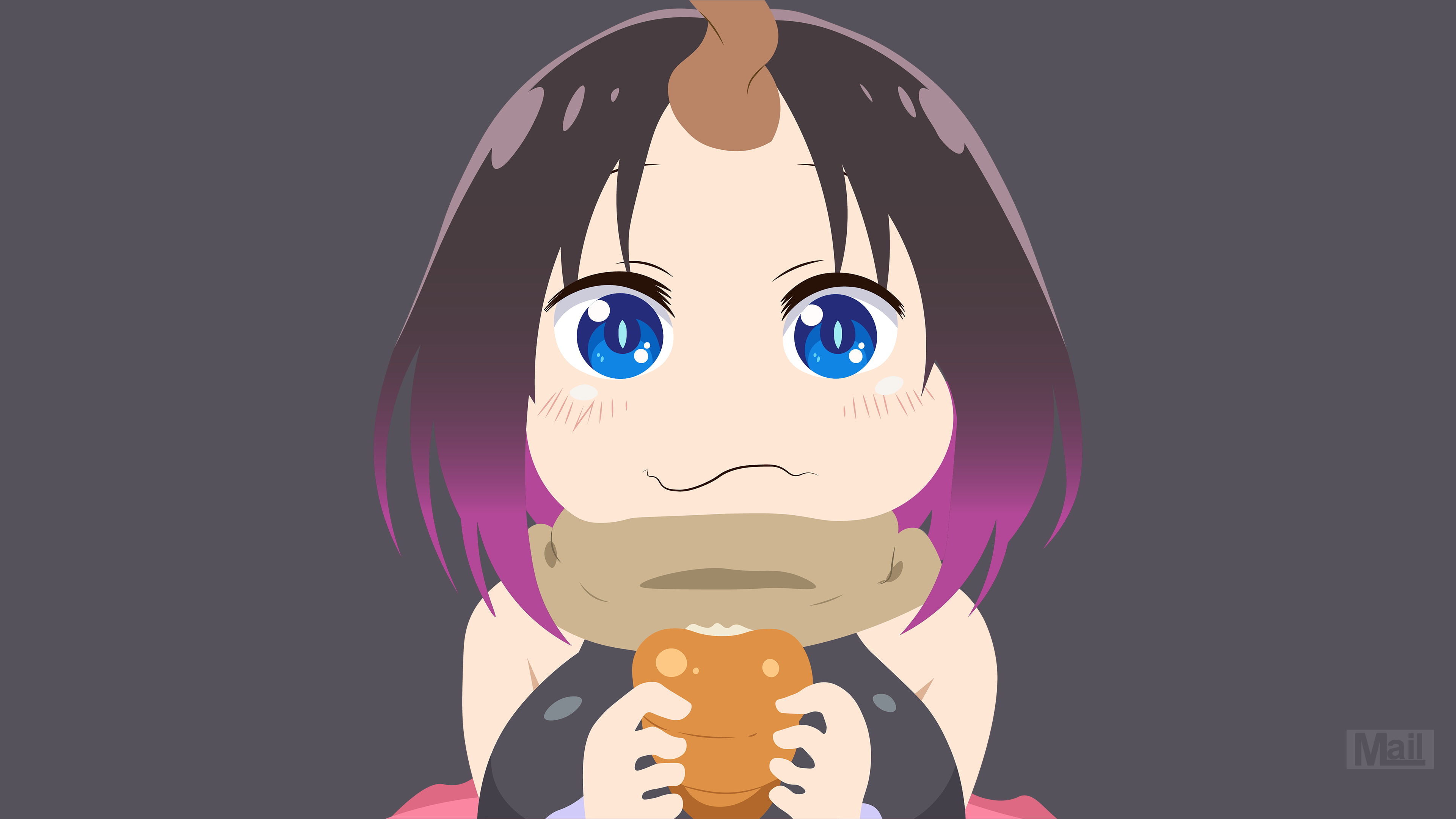 Elma (Miss Kobayashis Dragon Maid), Vector, Minimalist, Anime, Miss Kobayashis Dragon Maid, 4K, HD Wallpaper